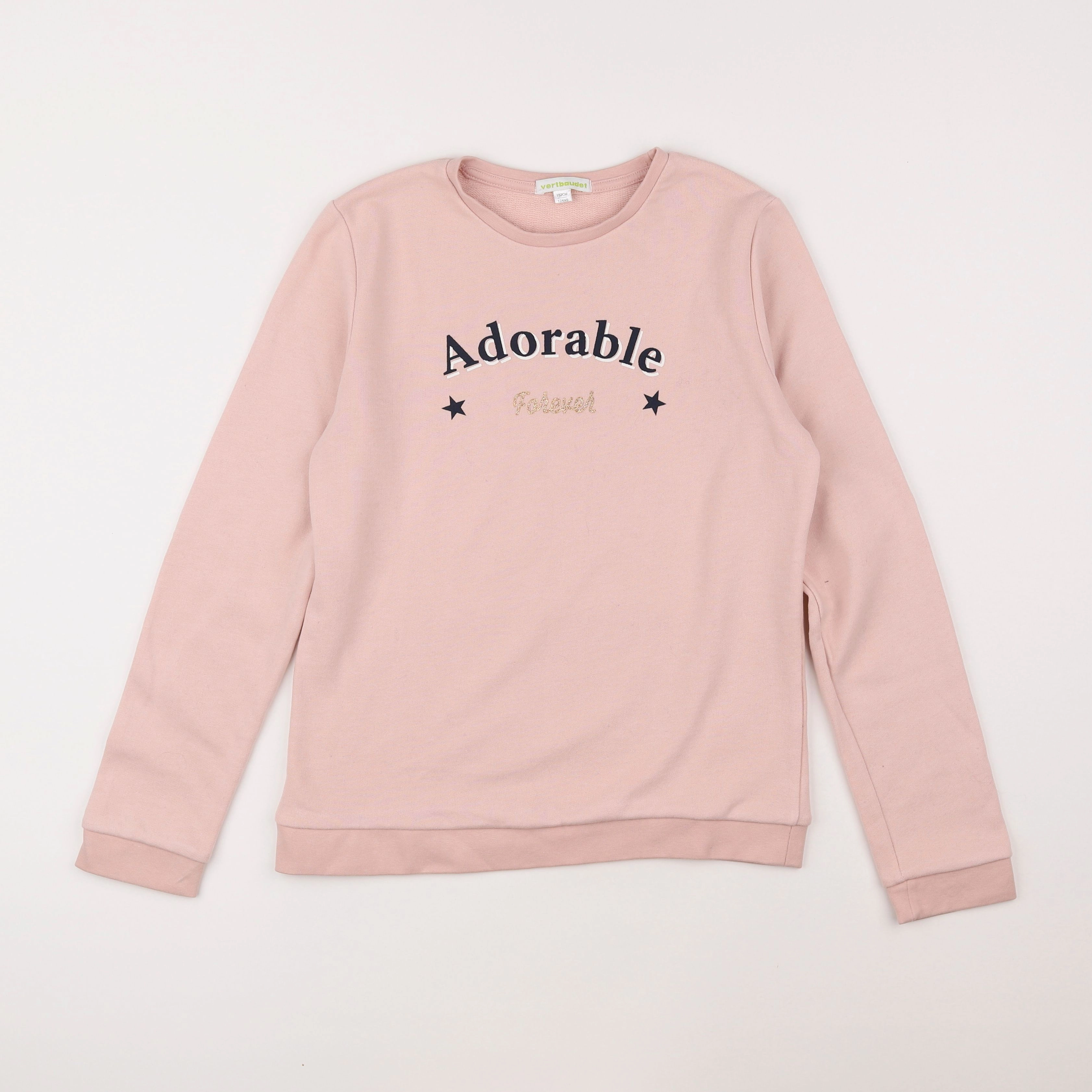 Vertbaudet - sweat rose - 12 ans