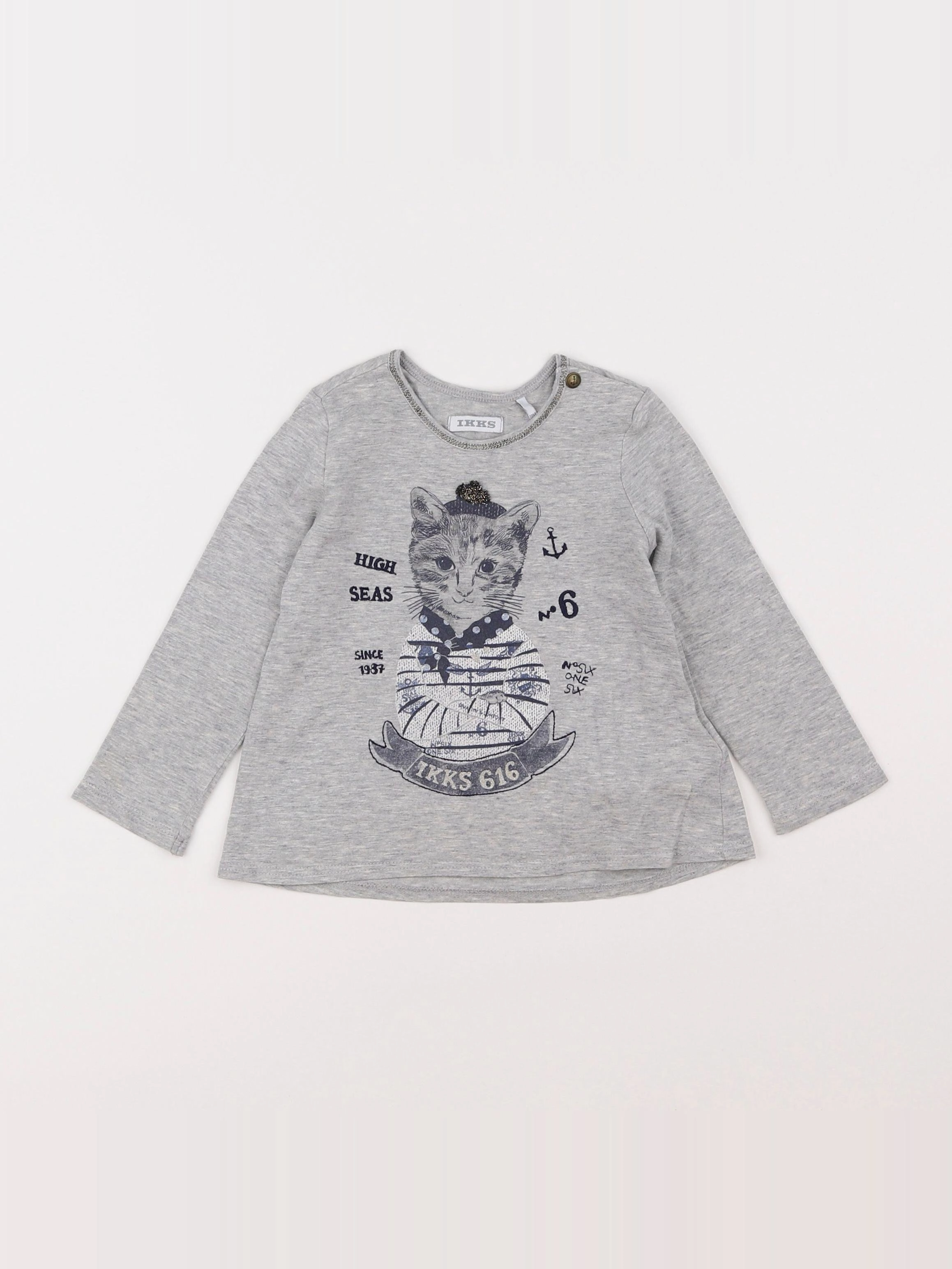 IKKS - tee-shirt gris - 18 mois