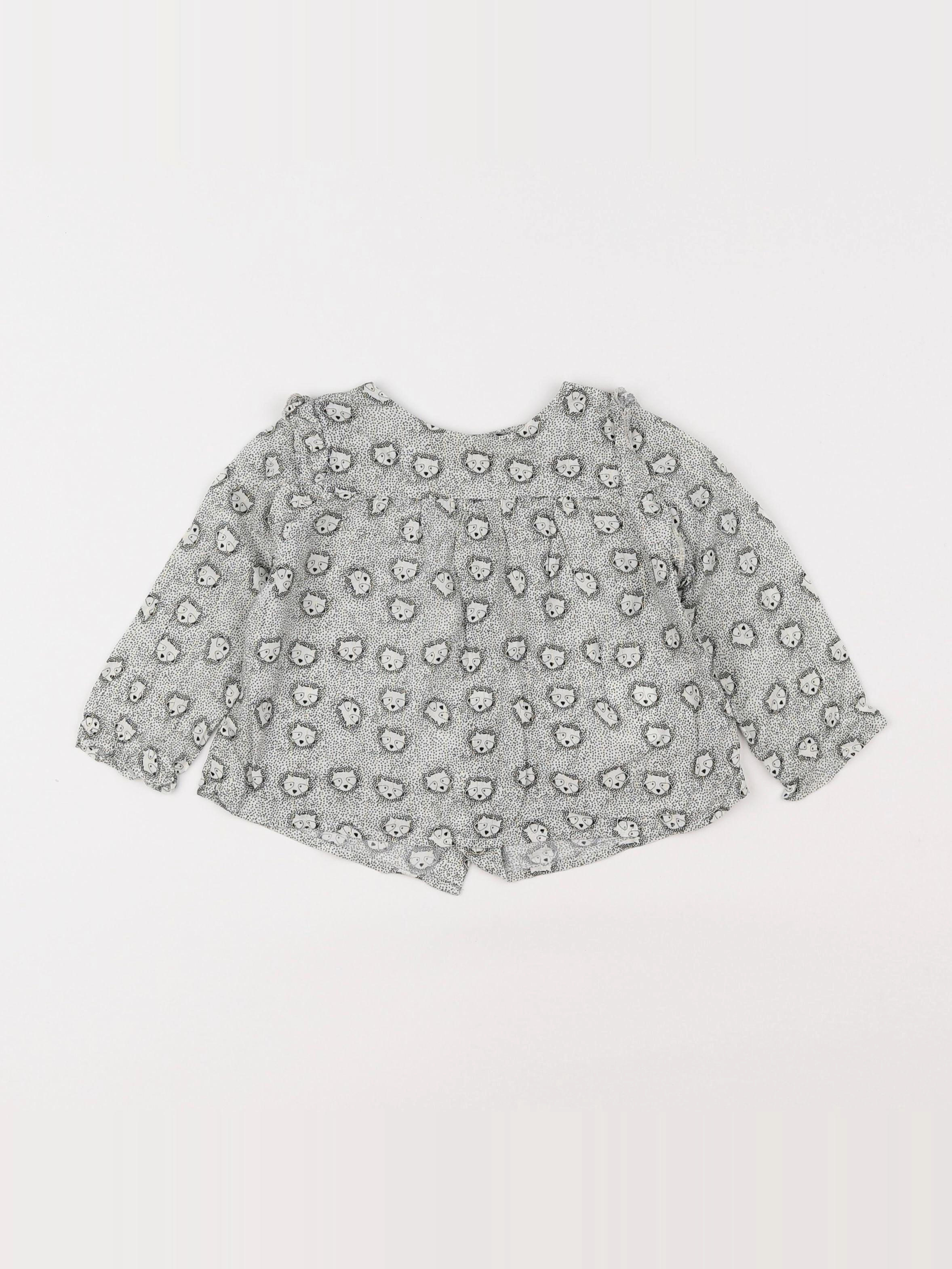 IKKS - blouse gris - 12 mois