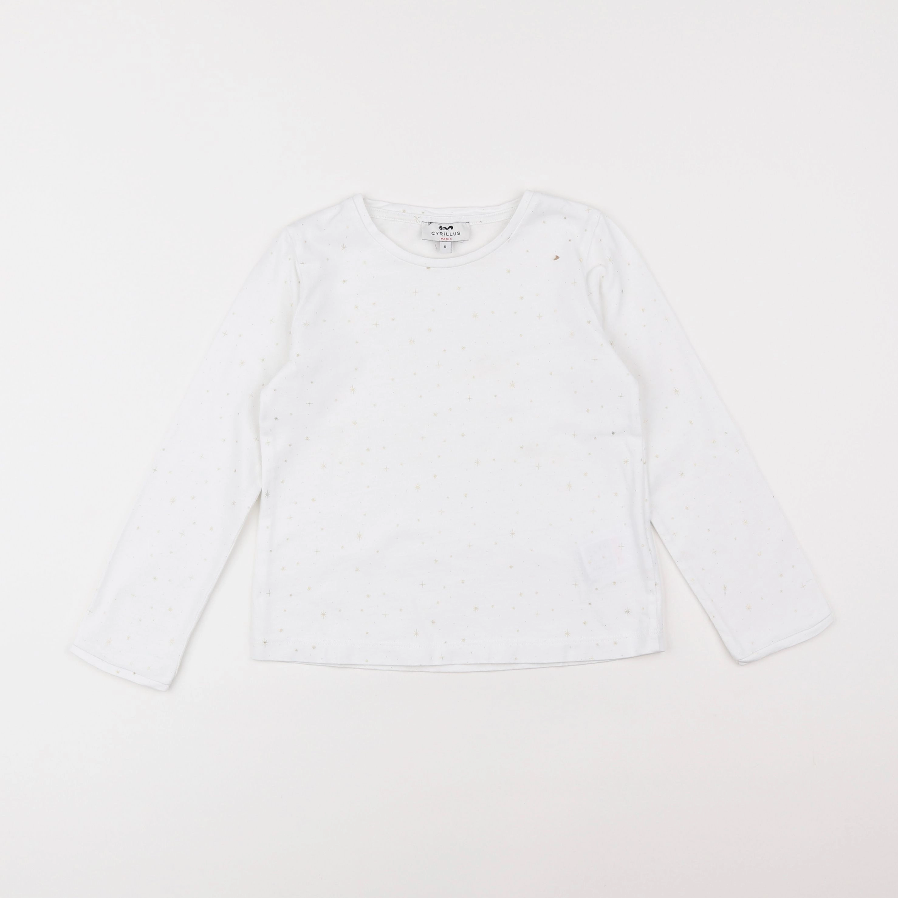 Cyrillus - tee-shirt blanc, or - 6 ans