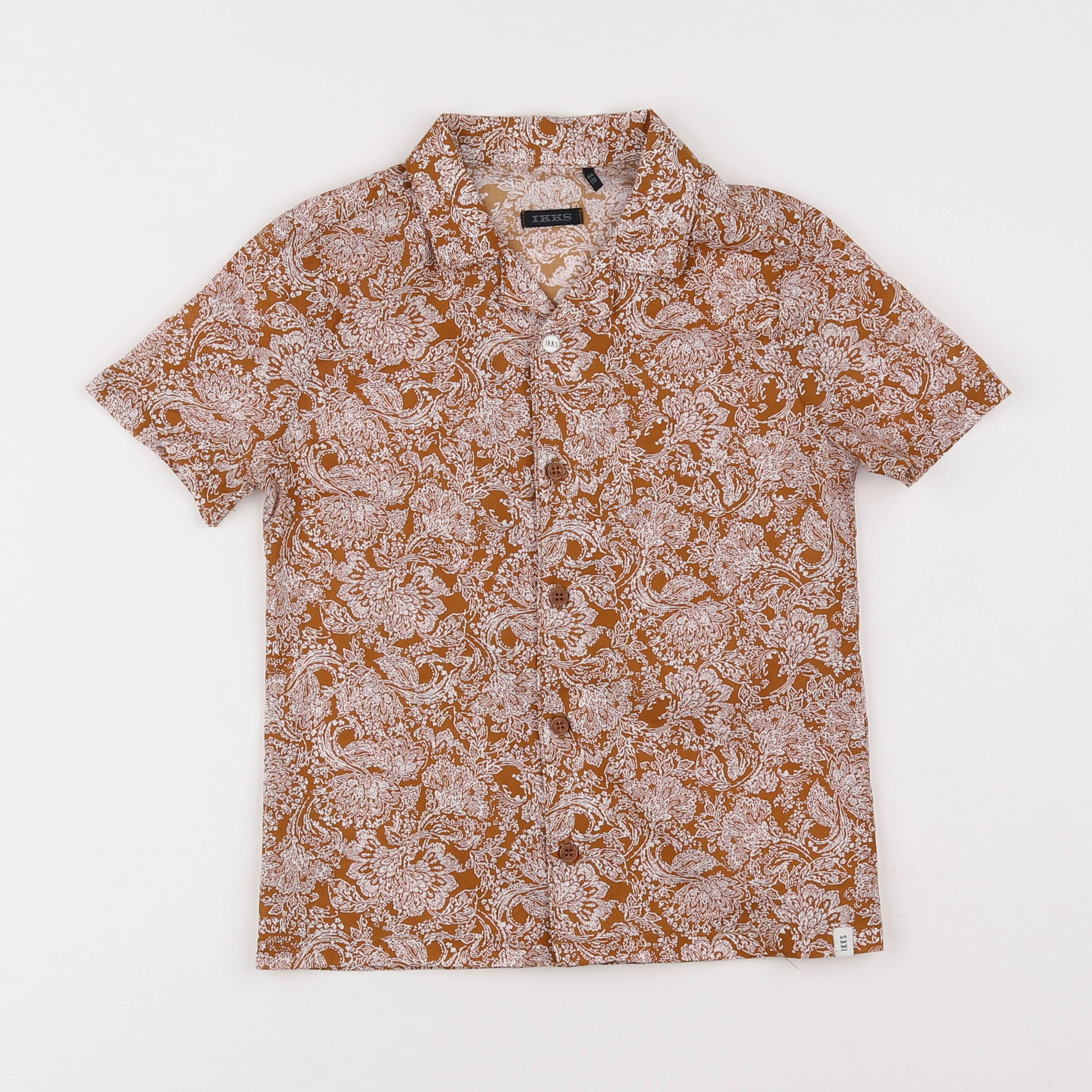 IKKS - chemise marron, blanc - 6 ans