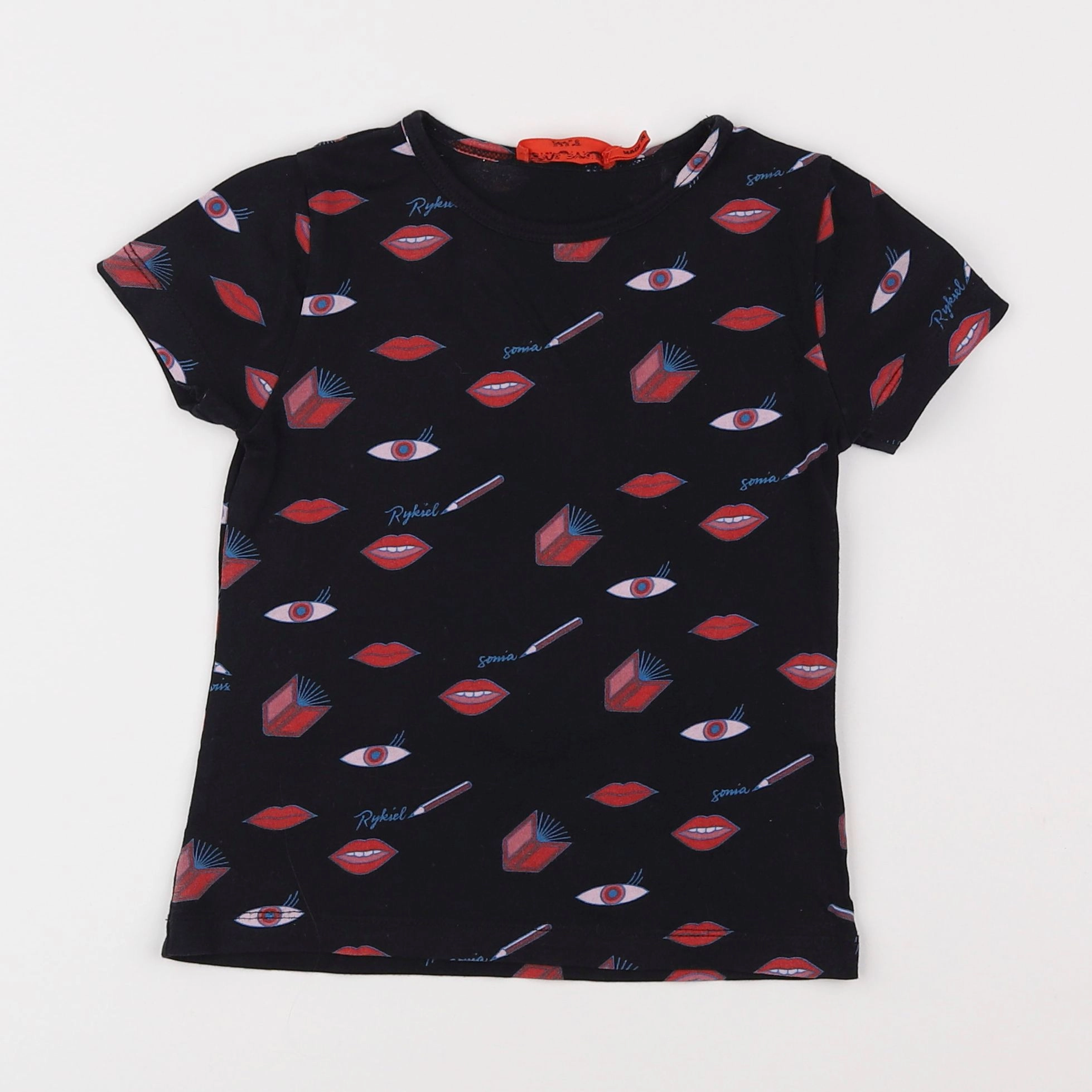 Sonia Rykiel - tee-shirt noir, rouge - 6 ans