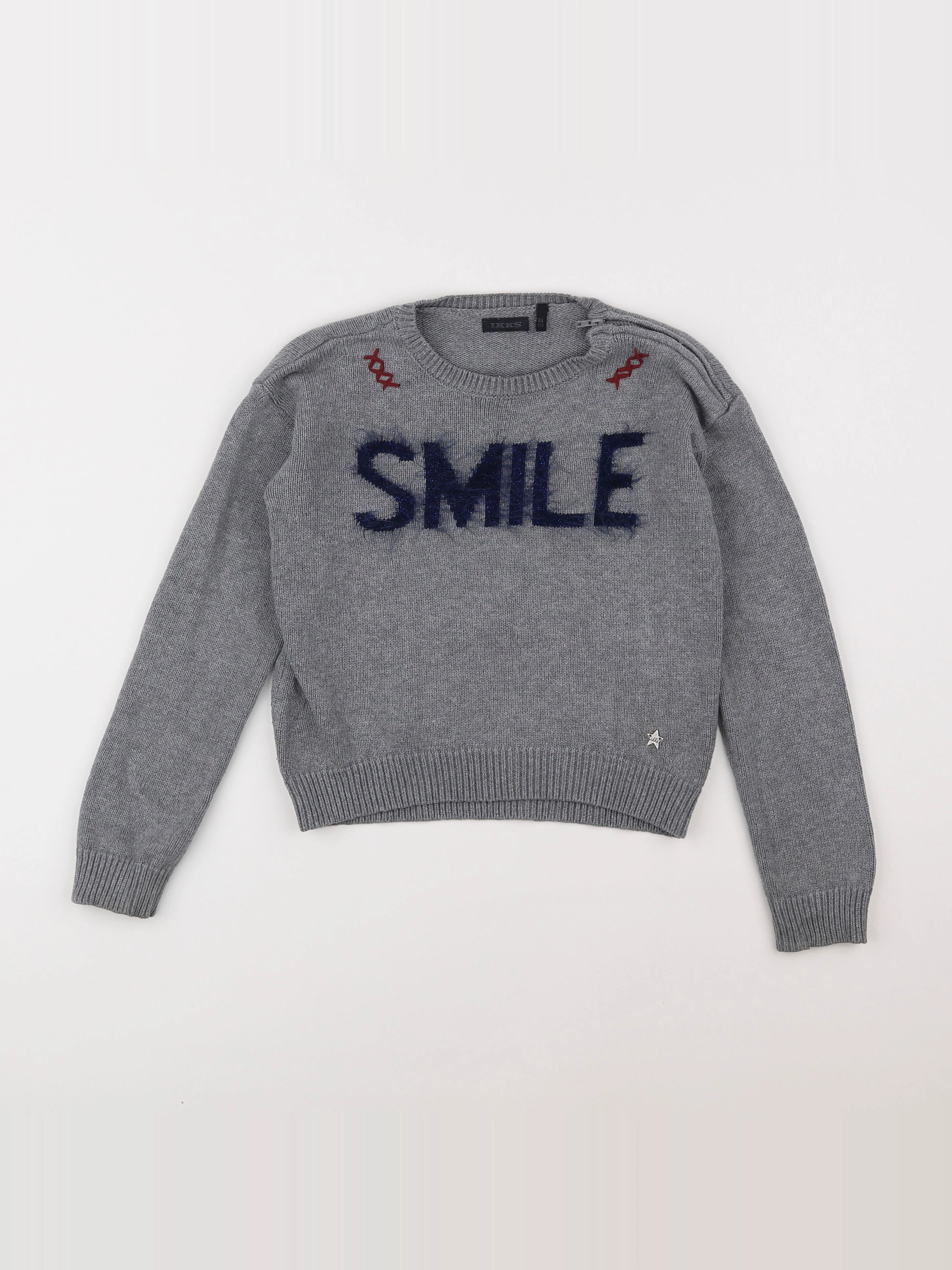 IKKS - pull gris - 8 ans
