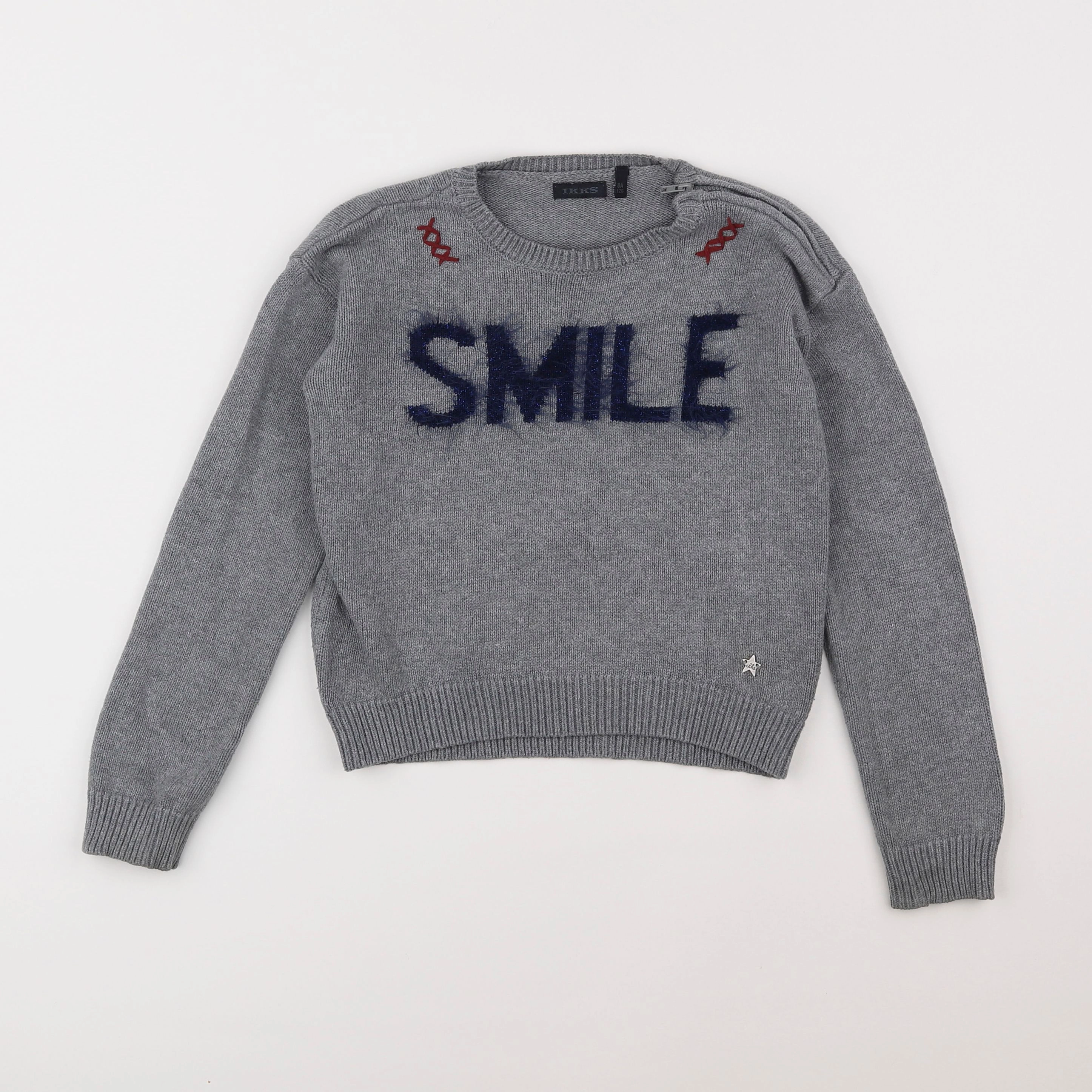 IKKS - pull gris - 8 ans