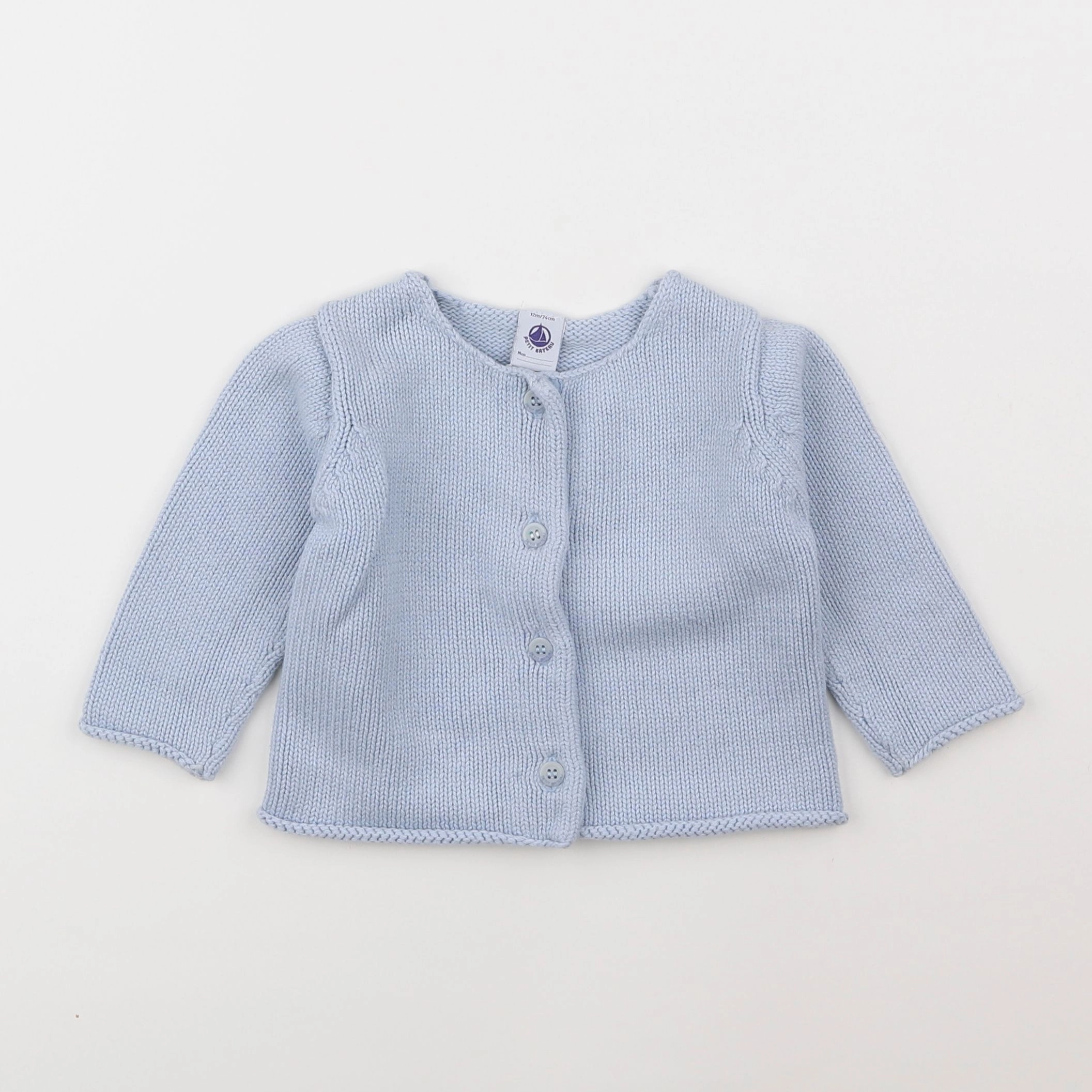 Petit Bateau - gilet bleu - 12 mois