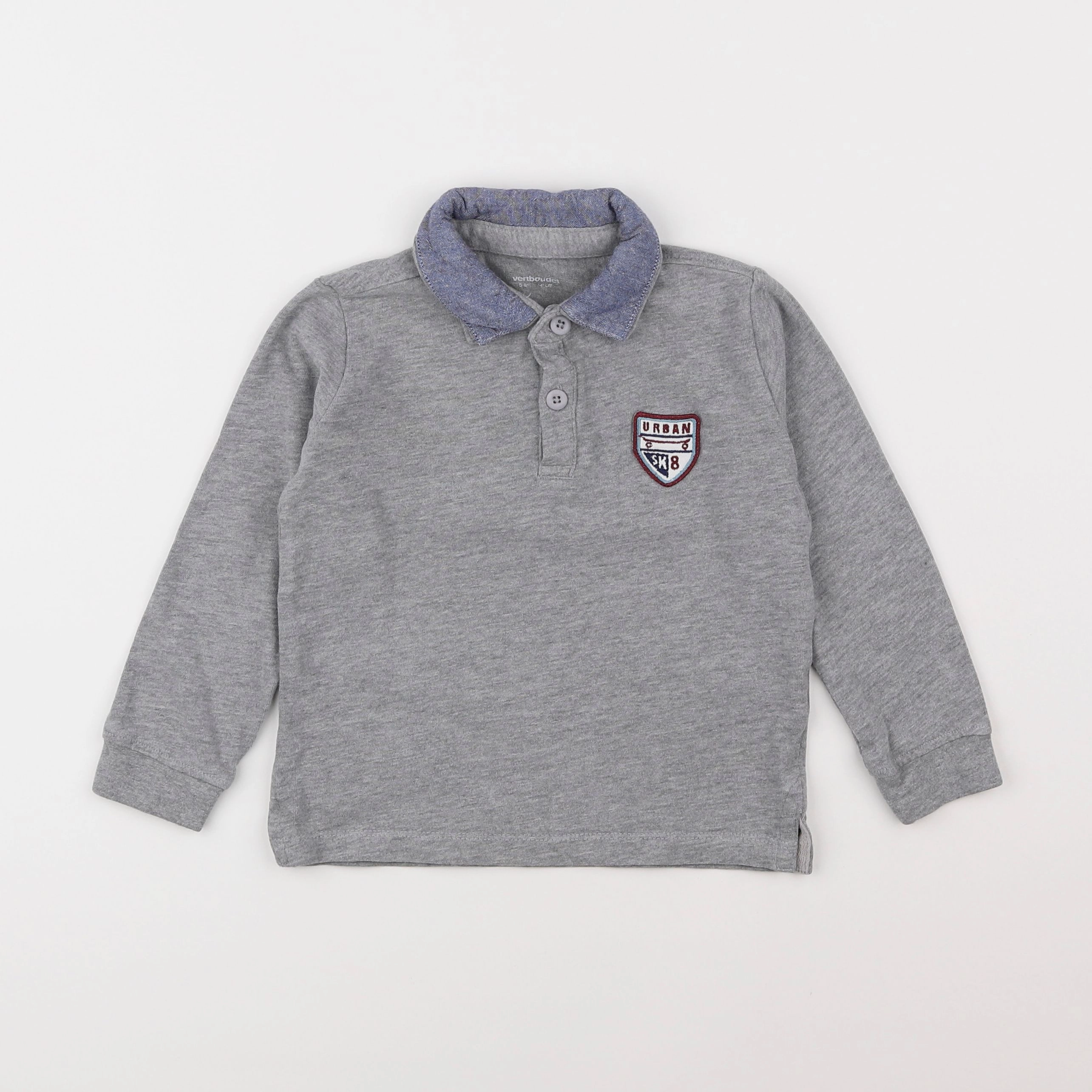 Vertbaudet - polo gris - 5 ans