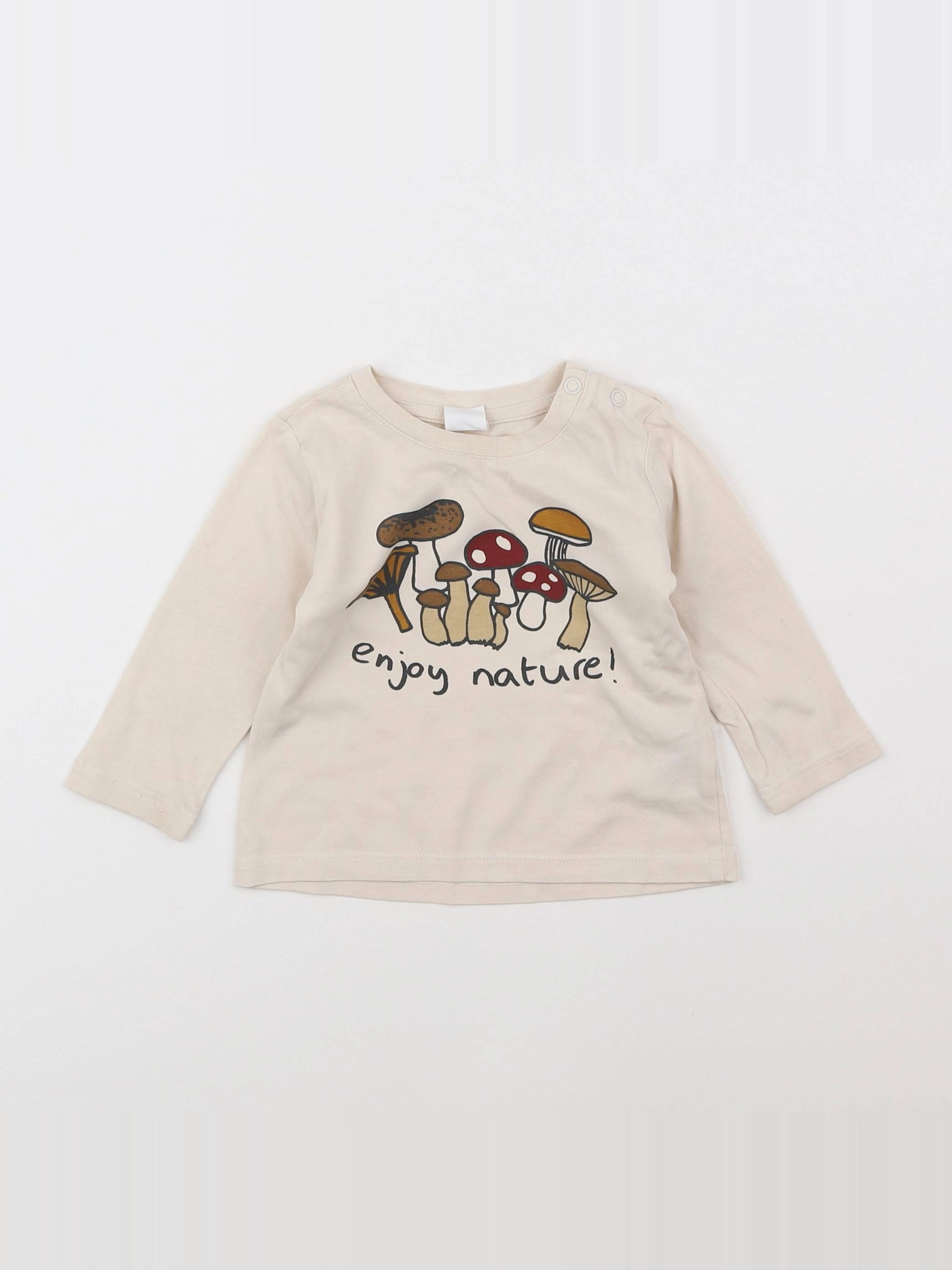 H&M - tee-shirt beige - 6 mois