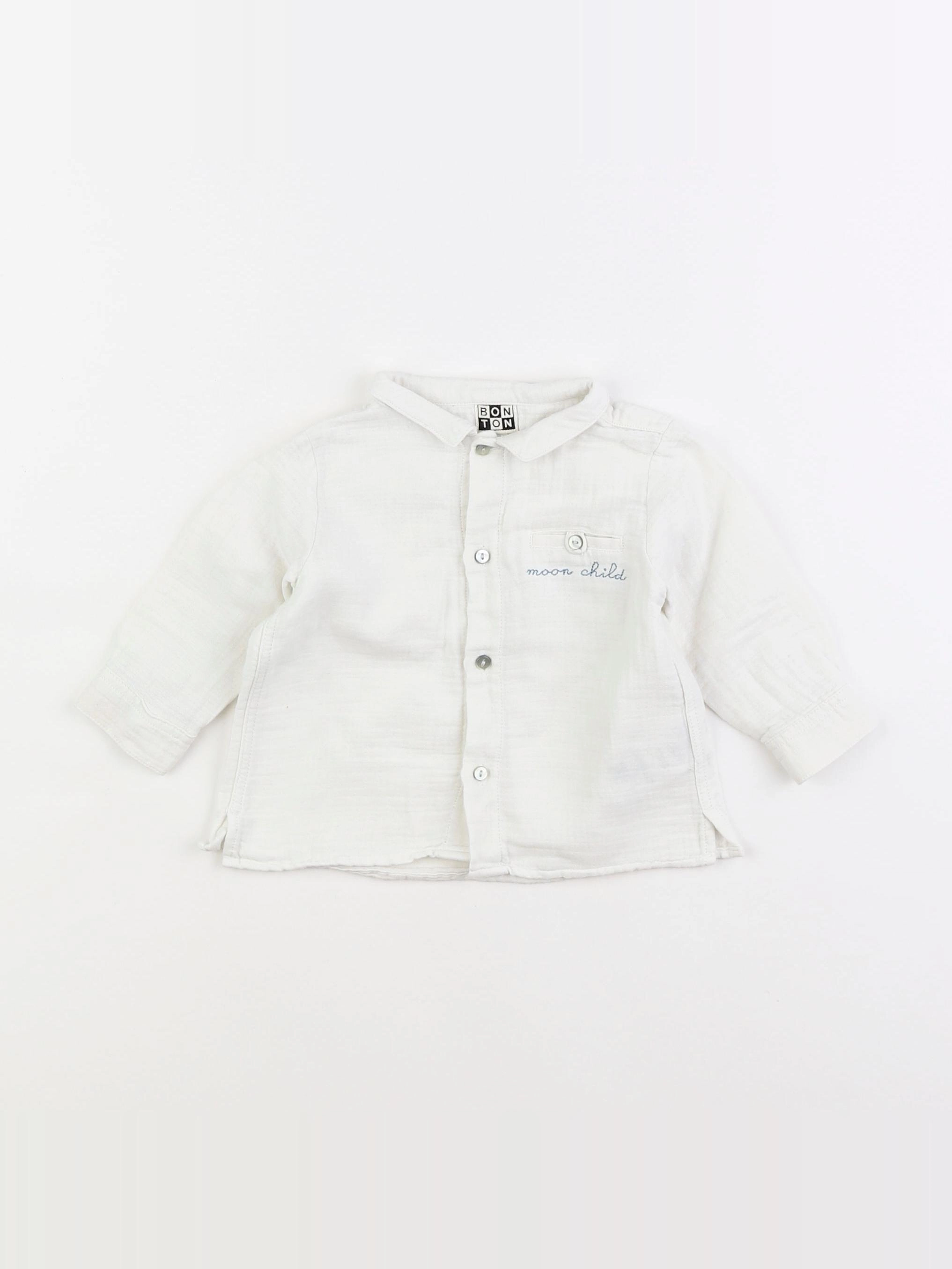 Bonton - chemise blanc - 6 mois