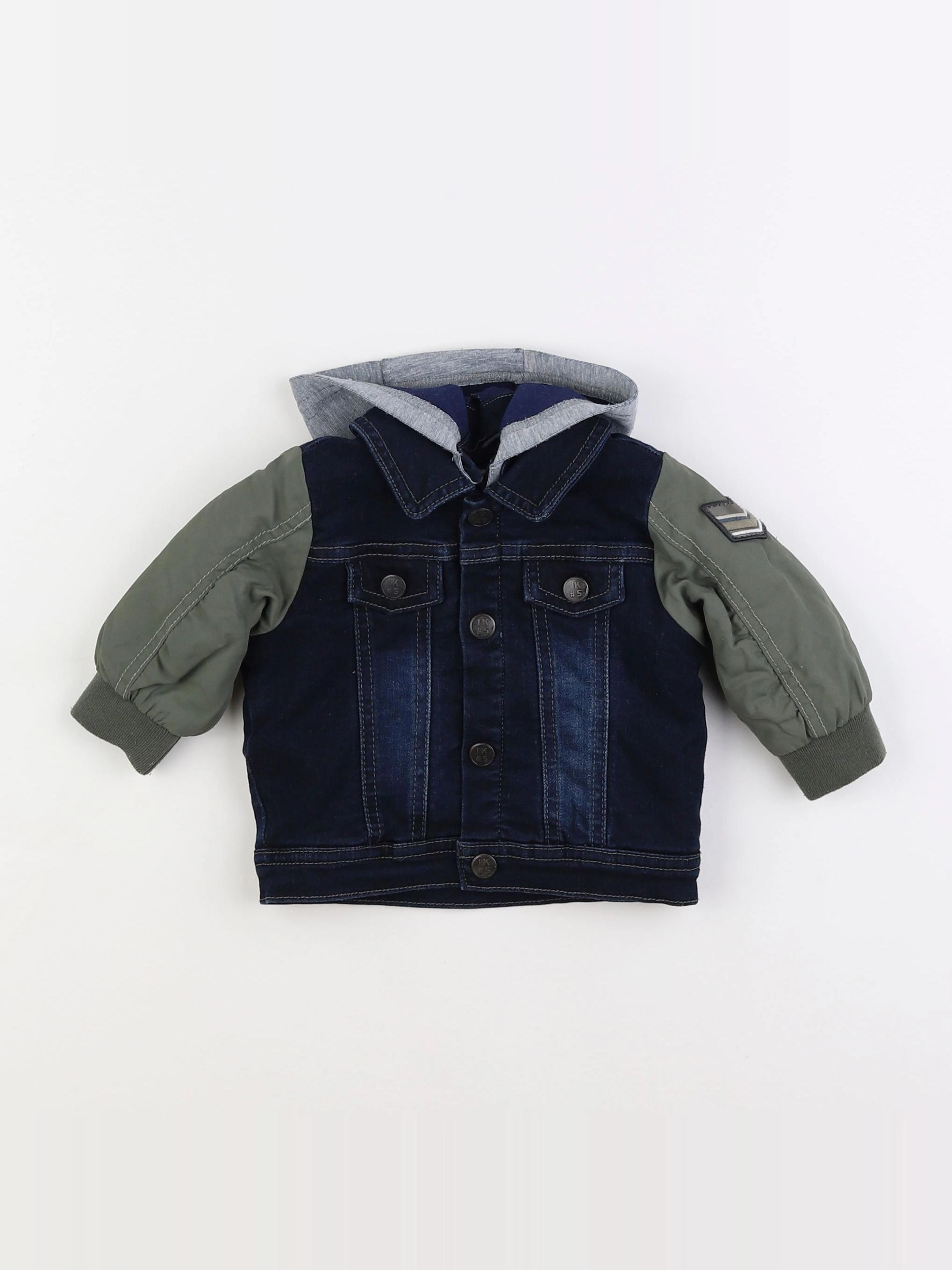 IKKS - veste imprimé au dos, doublé vert - 6 mois