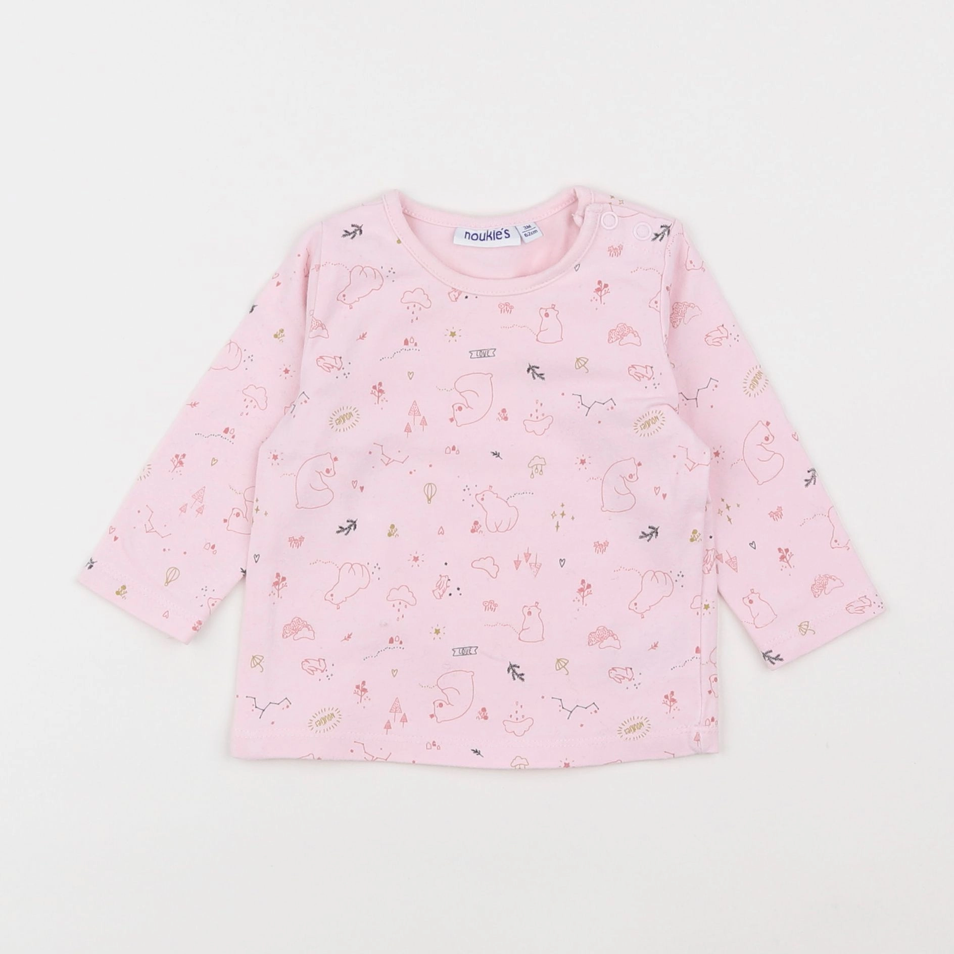 Noukie's - tee-shirt rose - 3 mois