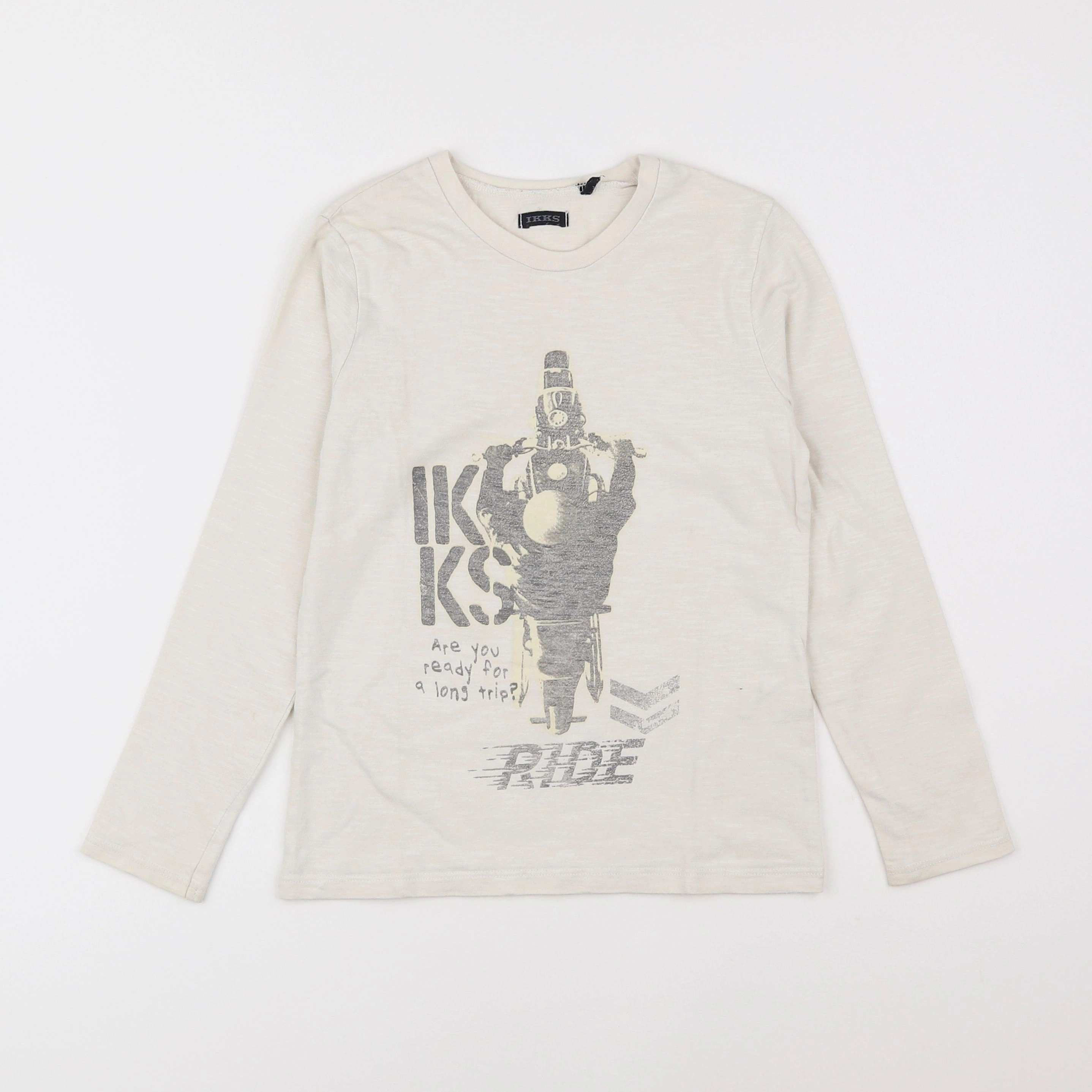 IKKS - tee-shirt beige - 8 ans