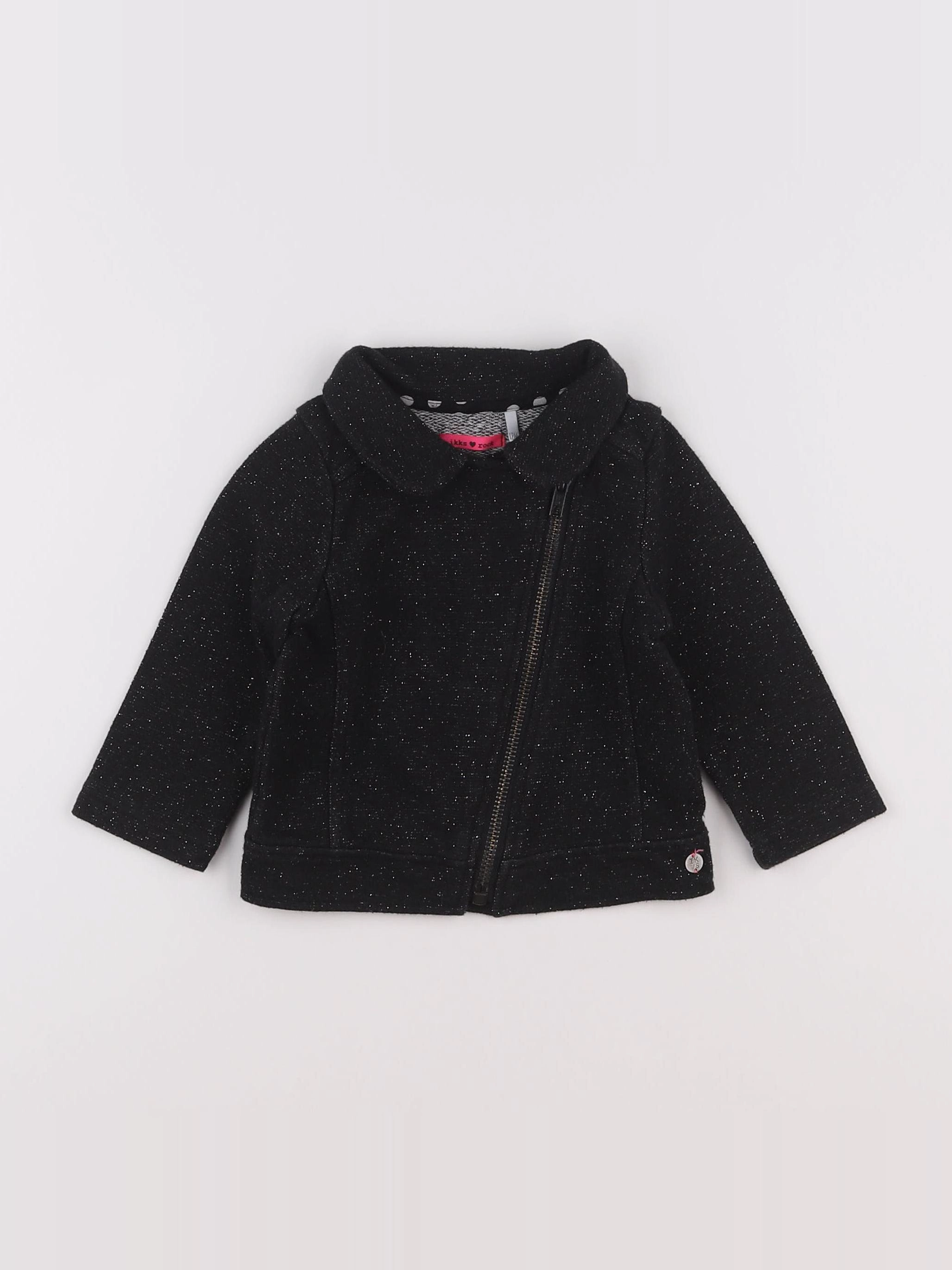 IKKS - veste imprimé au dos argent, noir - 12 mois