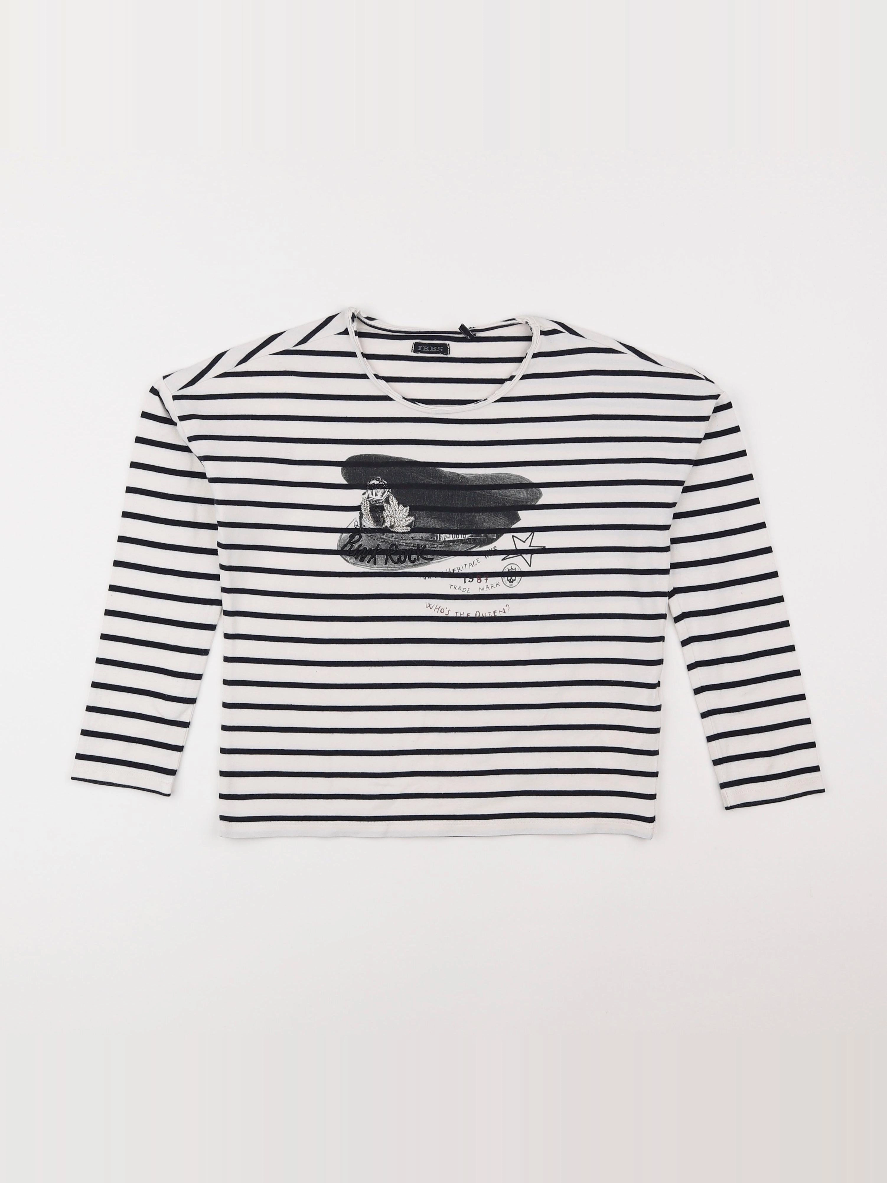 IKKS - tee-shirt blanc, noir - 8 ans