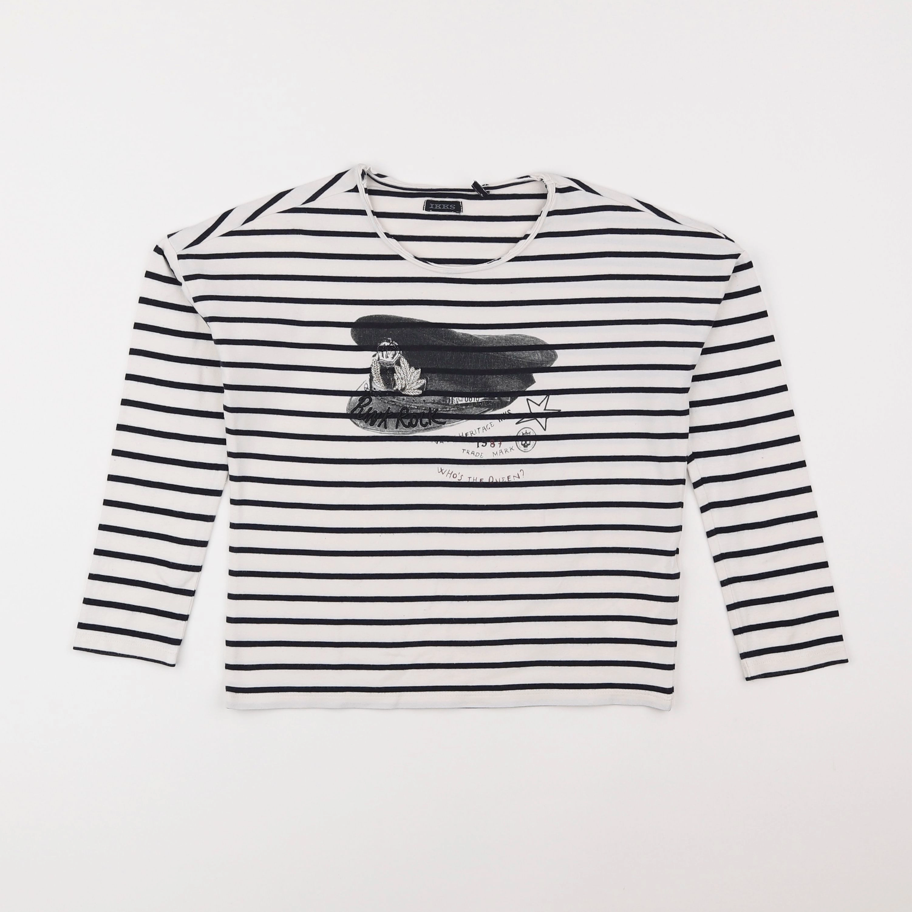 IKKS - tee-shirt blanc, noir - 8 ans
