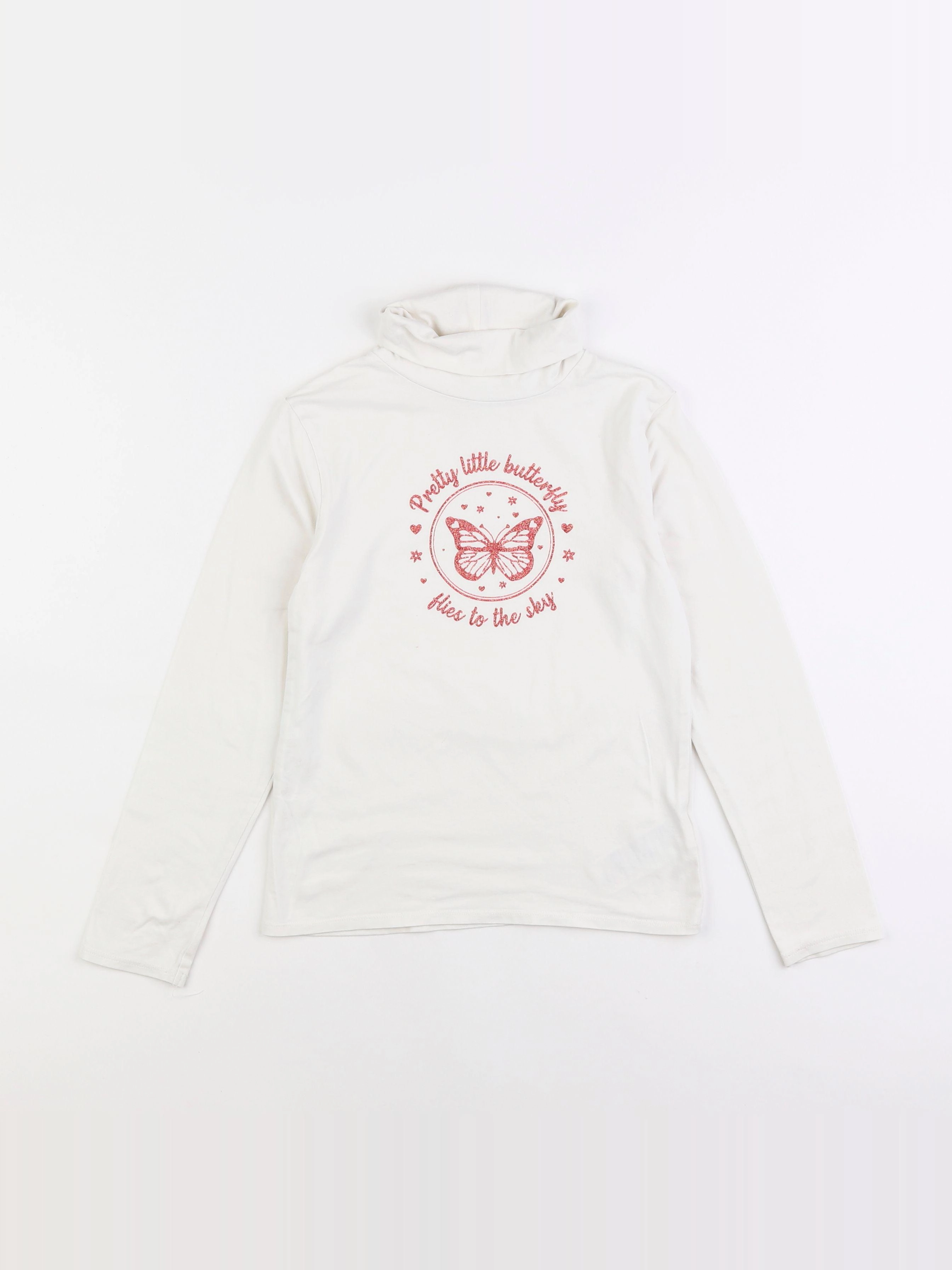 Vertbaudet - sous-pull blanc - 8 ans