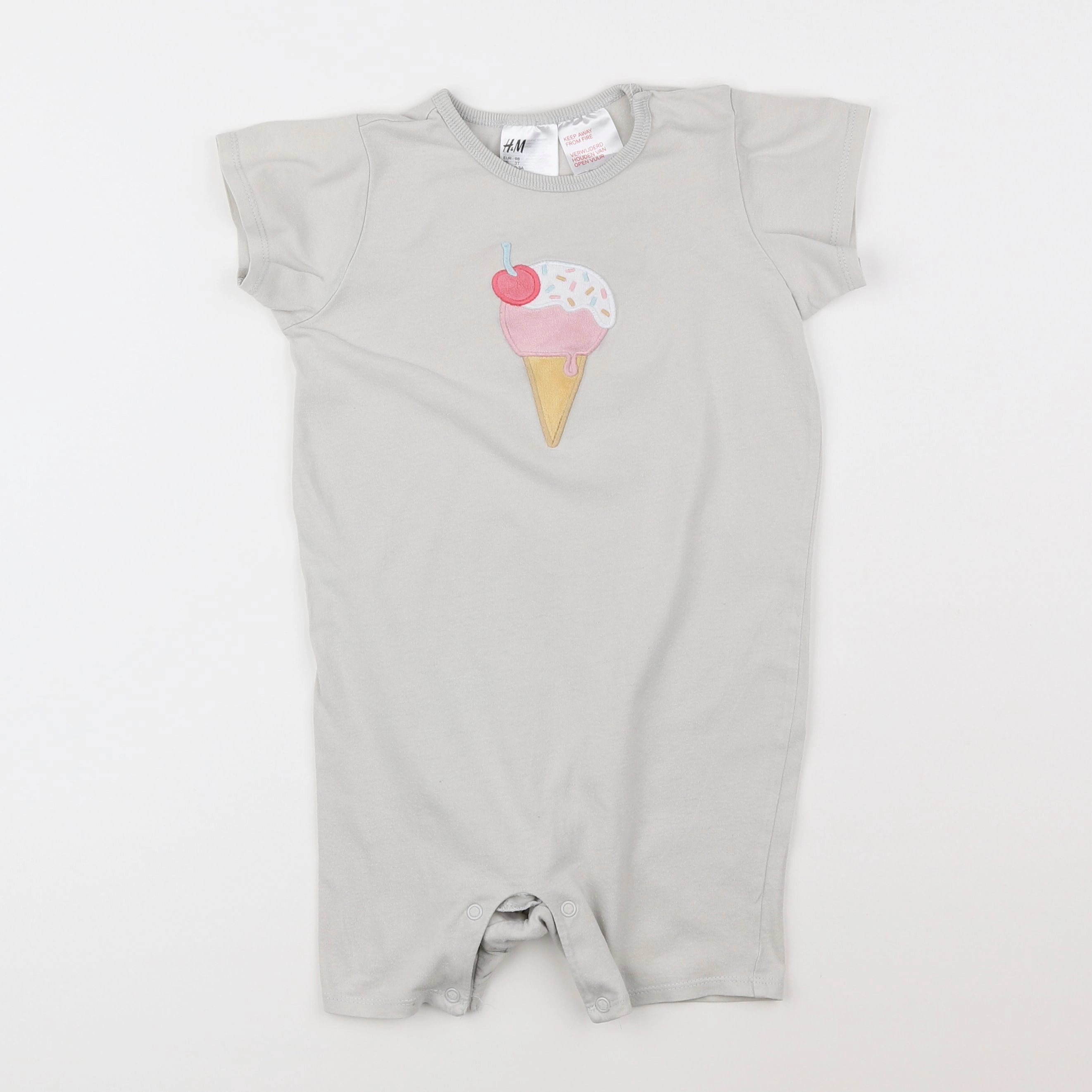 H&M - pyjama coton gris - 3 ans