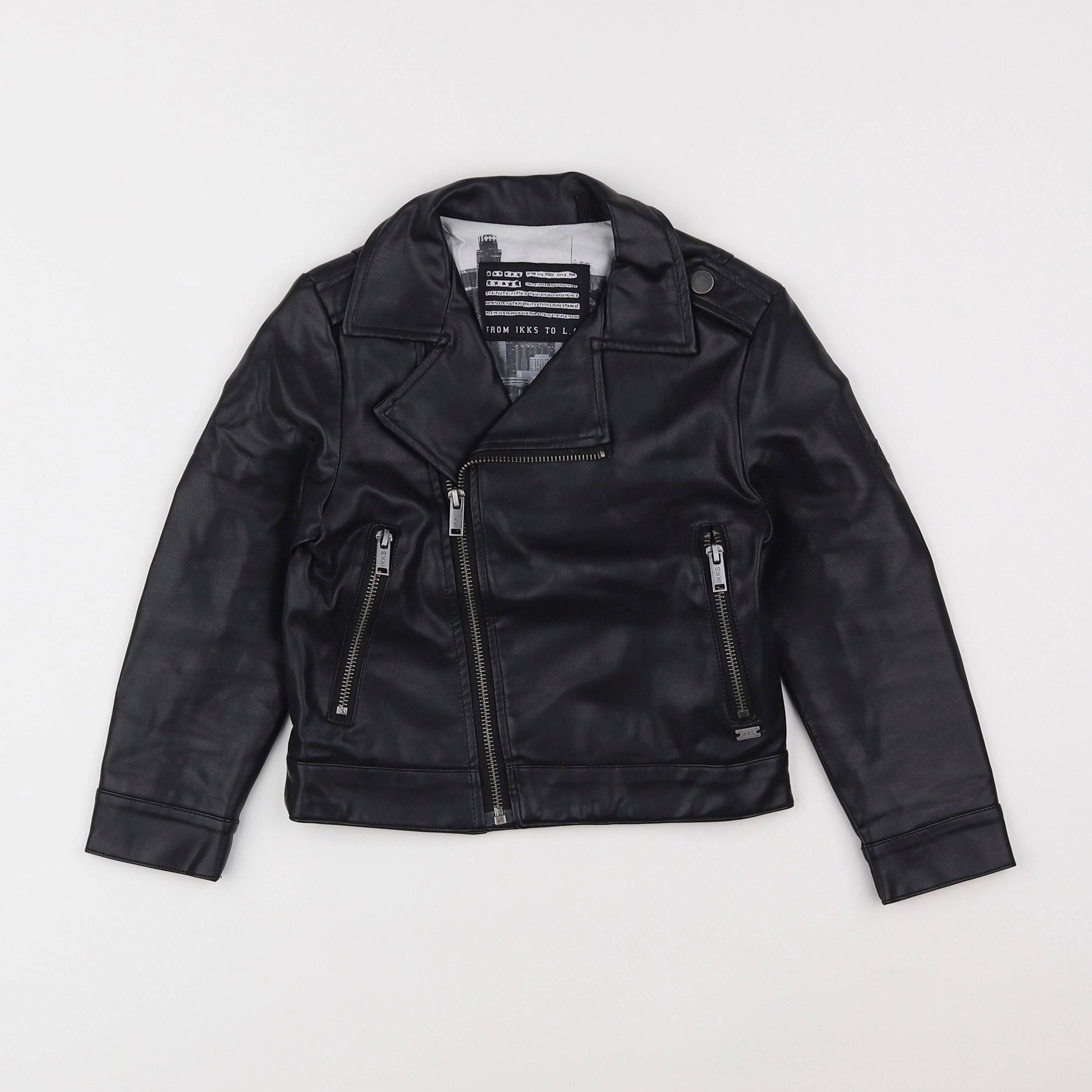 IKKS - veste simili cuir noir - 4 ans