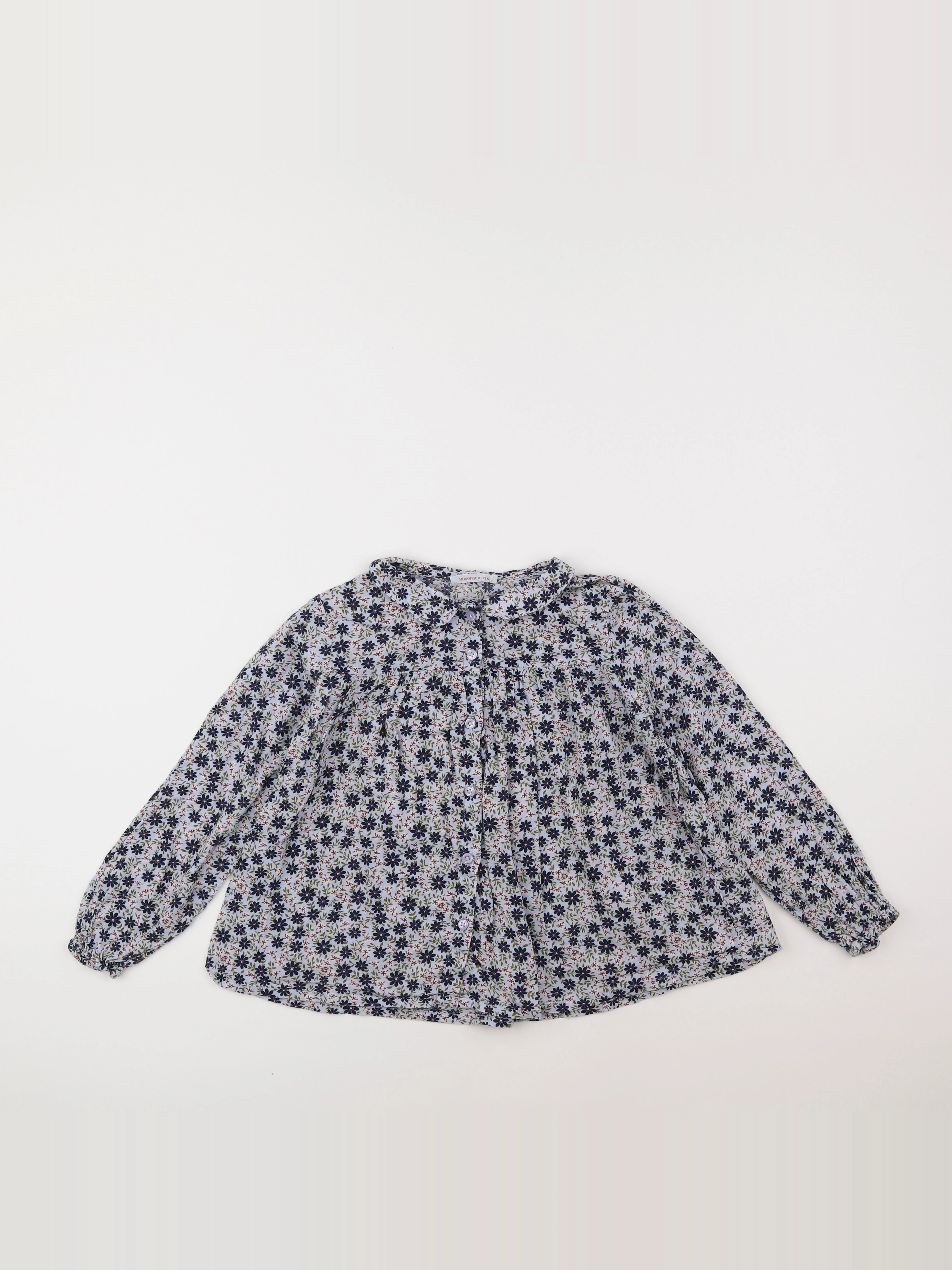 Monoprix - blouse bleu, vert - 8 ans