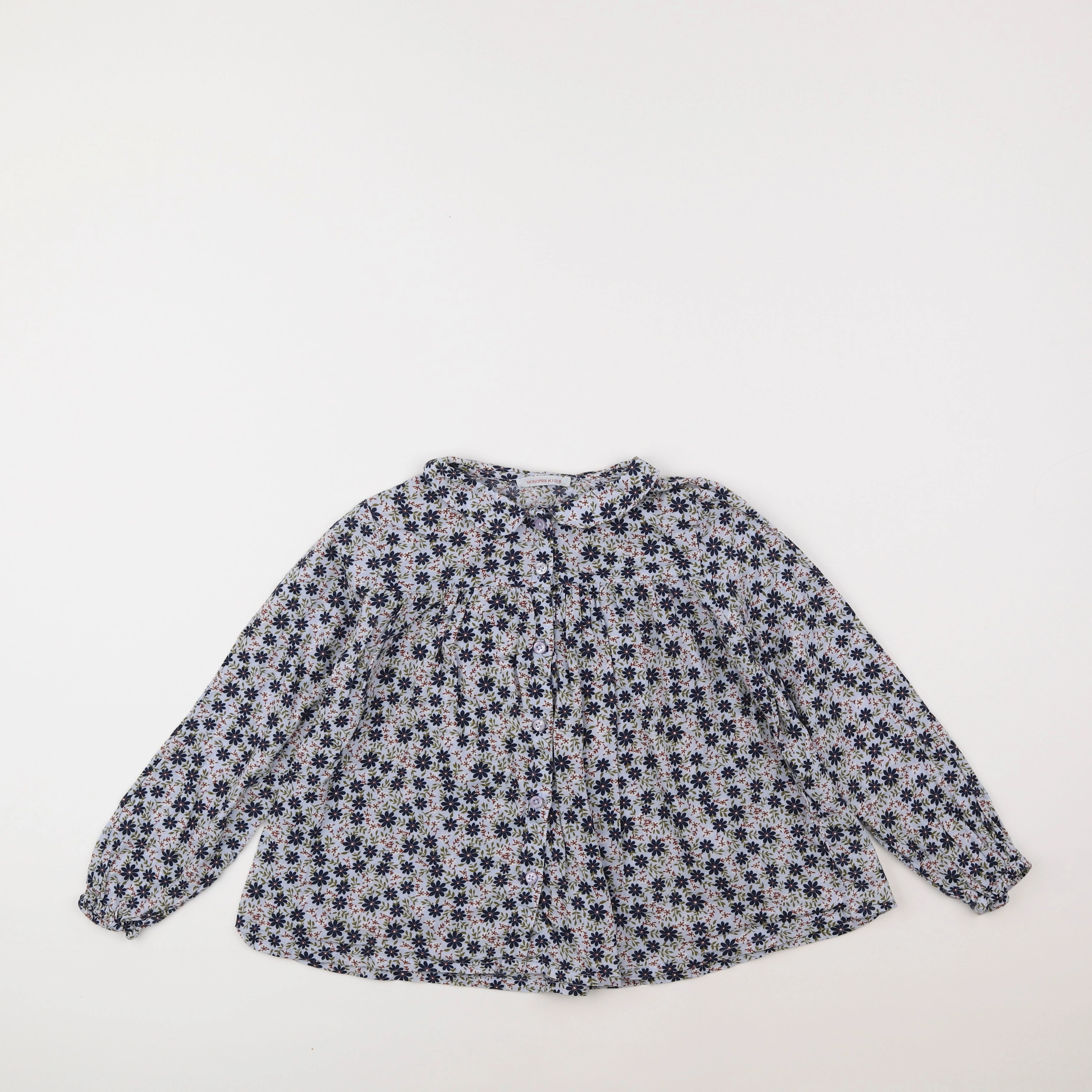 Monoprix - blouse bleu, vert - 8 ans