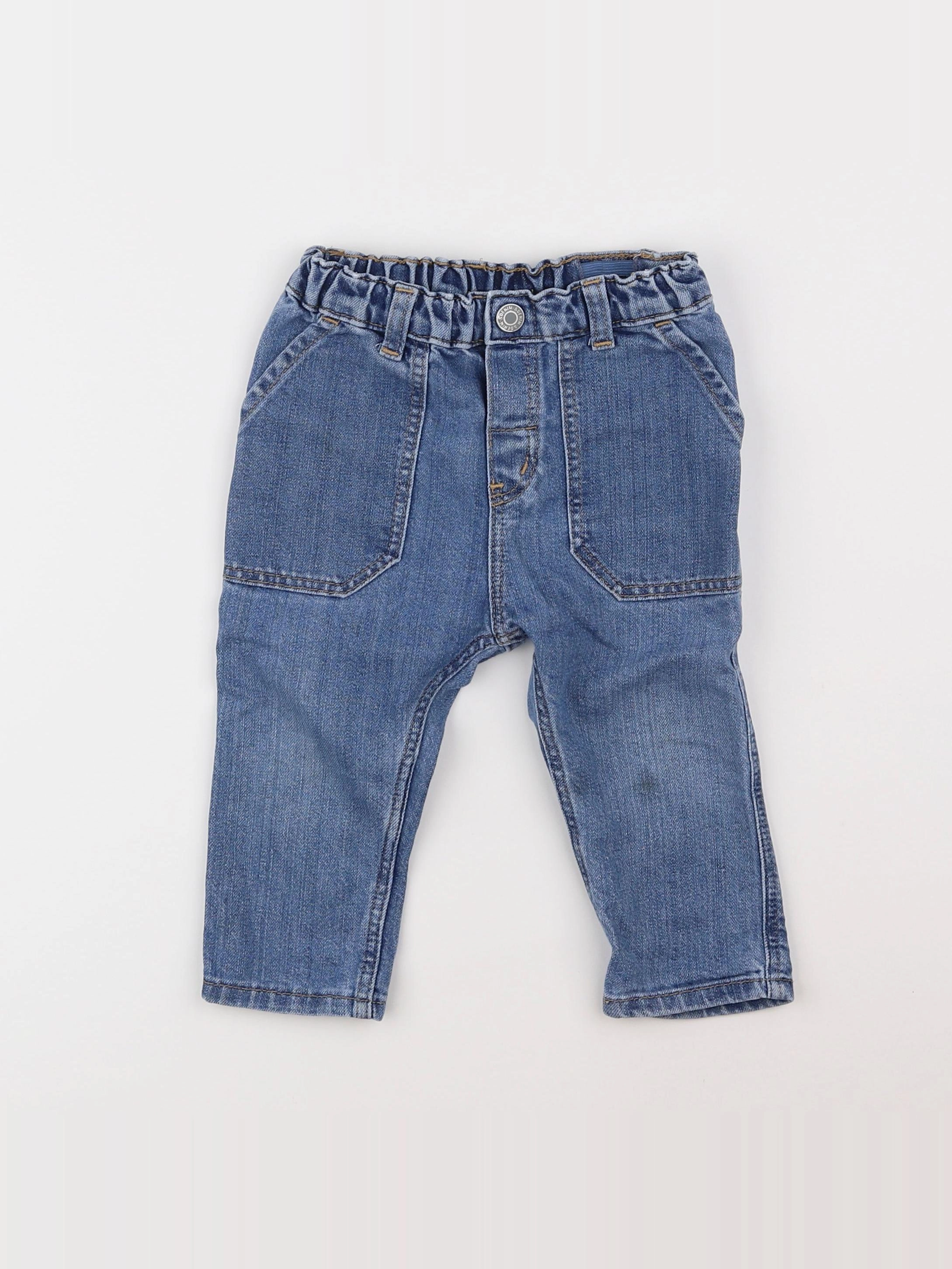 H&M - jean bleu - 9/12 mois