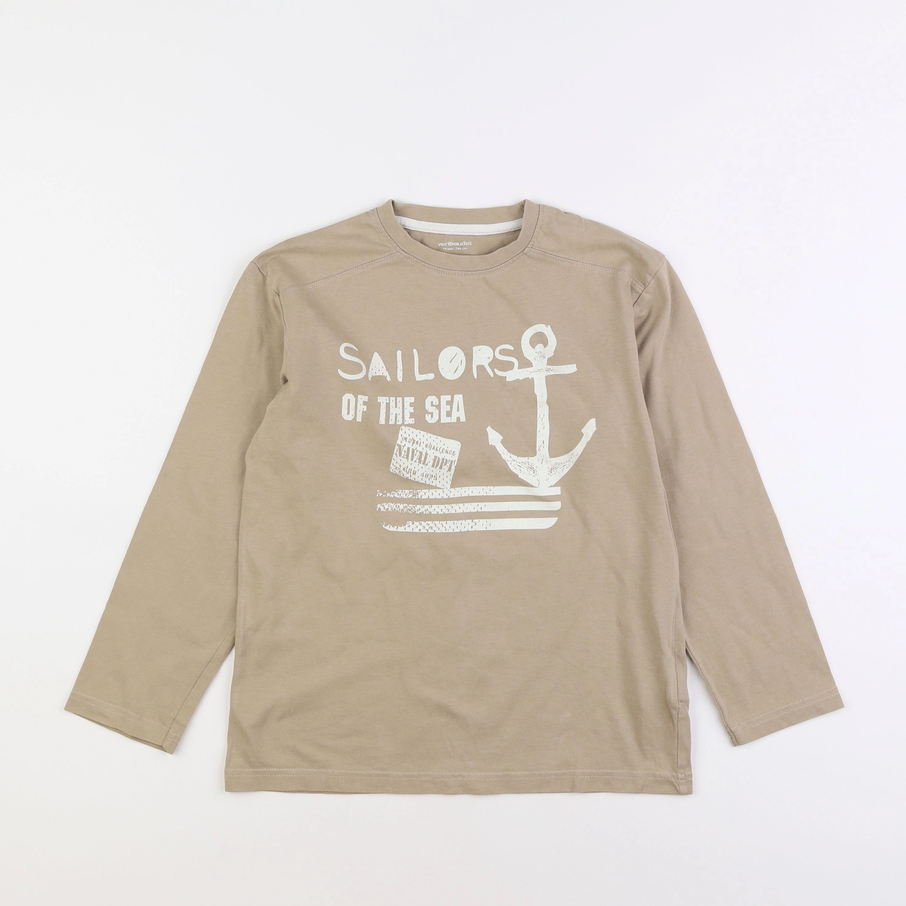 Vertbaudet - tee-shirt beige - 10 ans