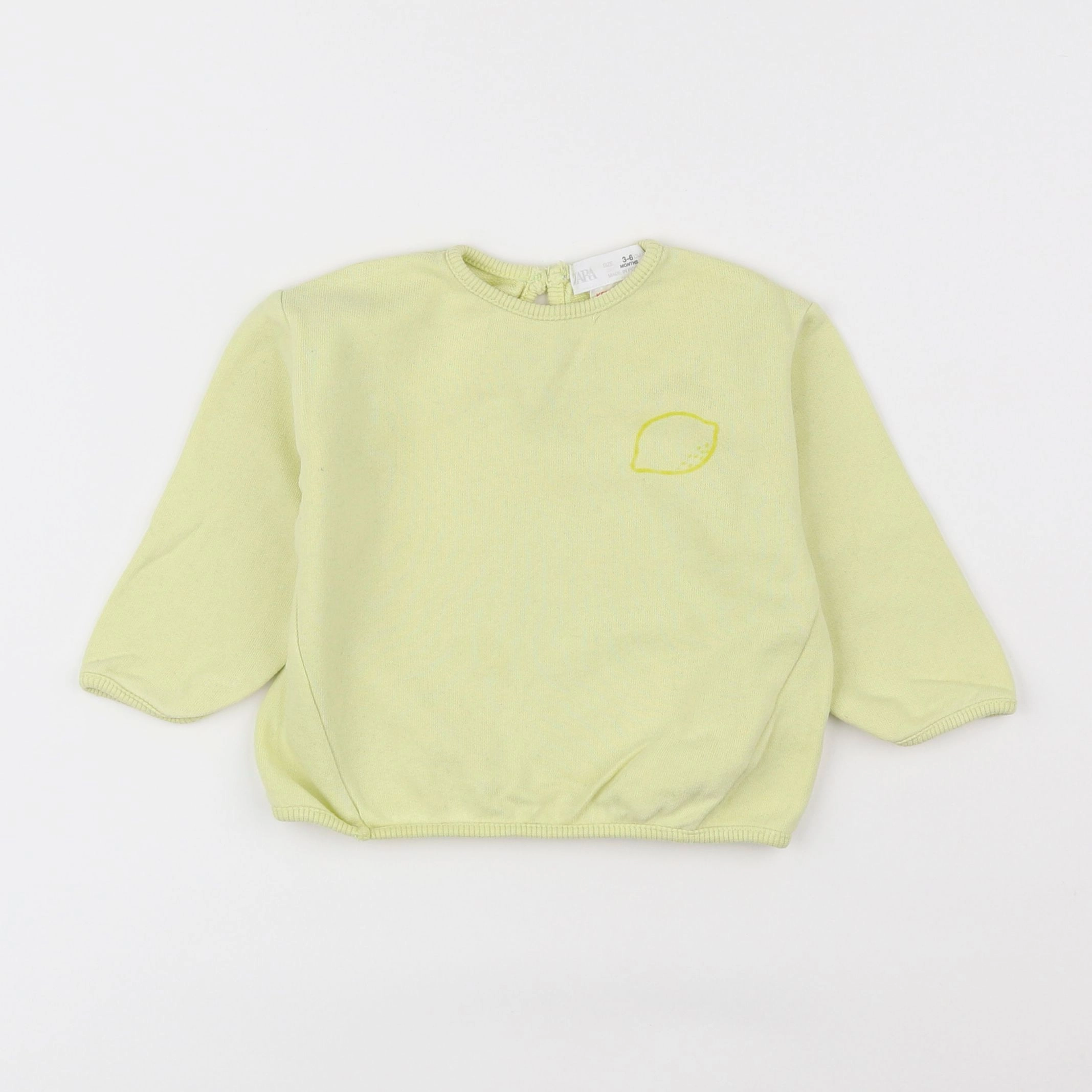 Zara - sweat jaune - 6 mois