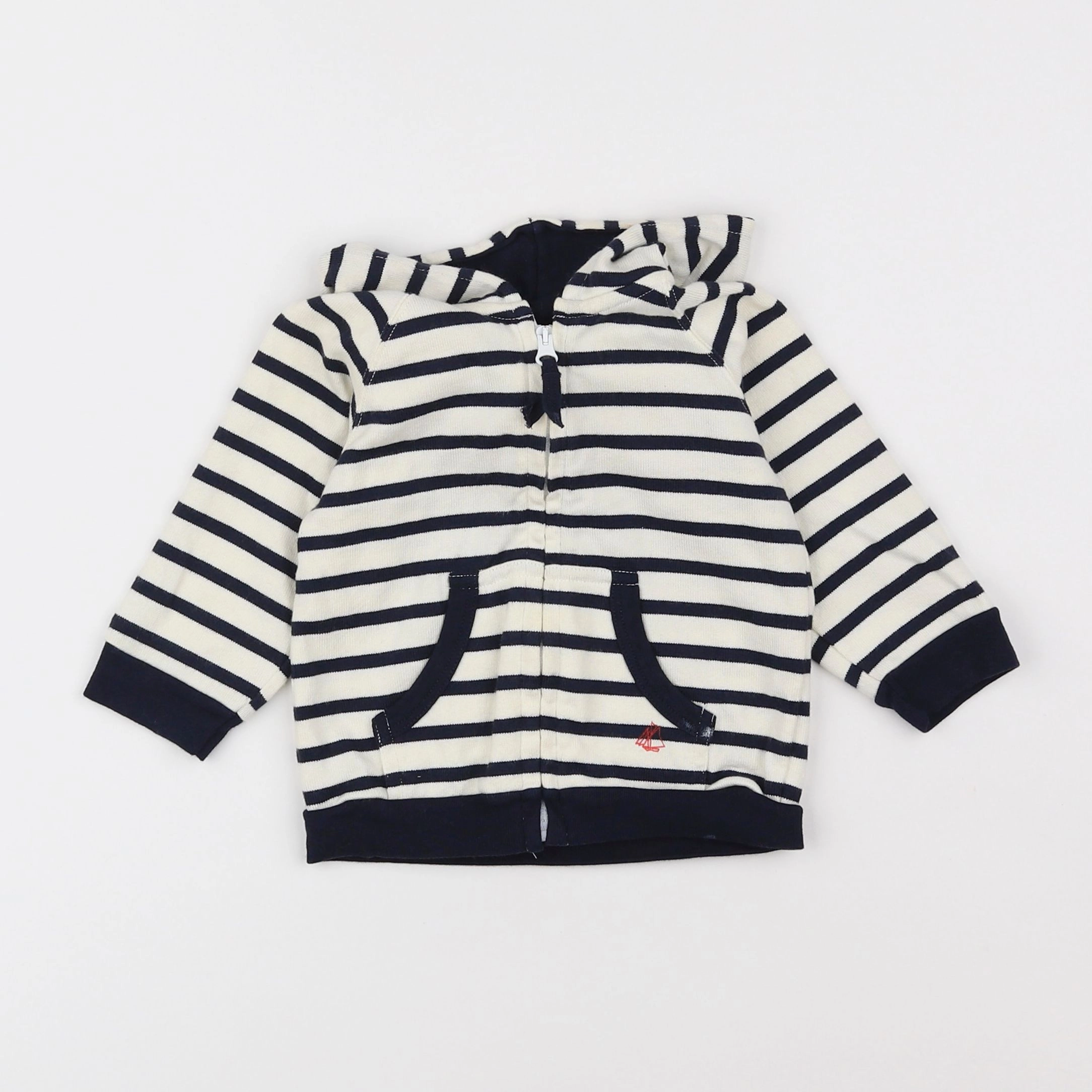 Petit Bateau - sweat bleu - 12 mois