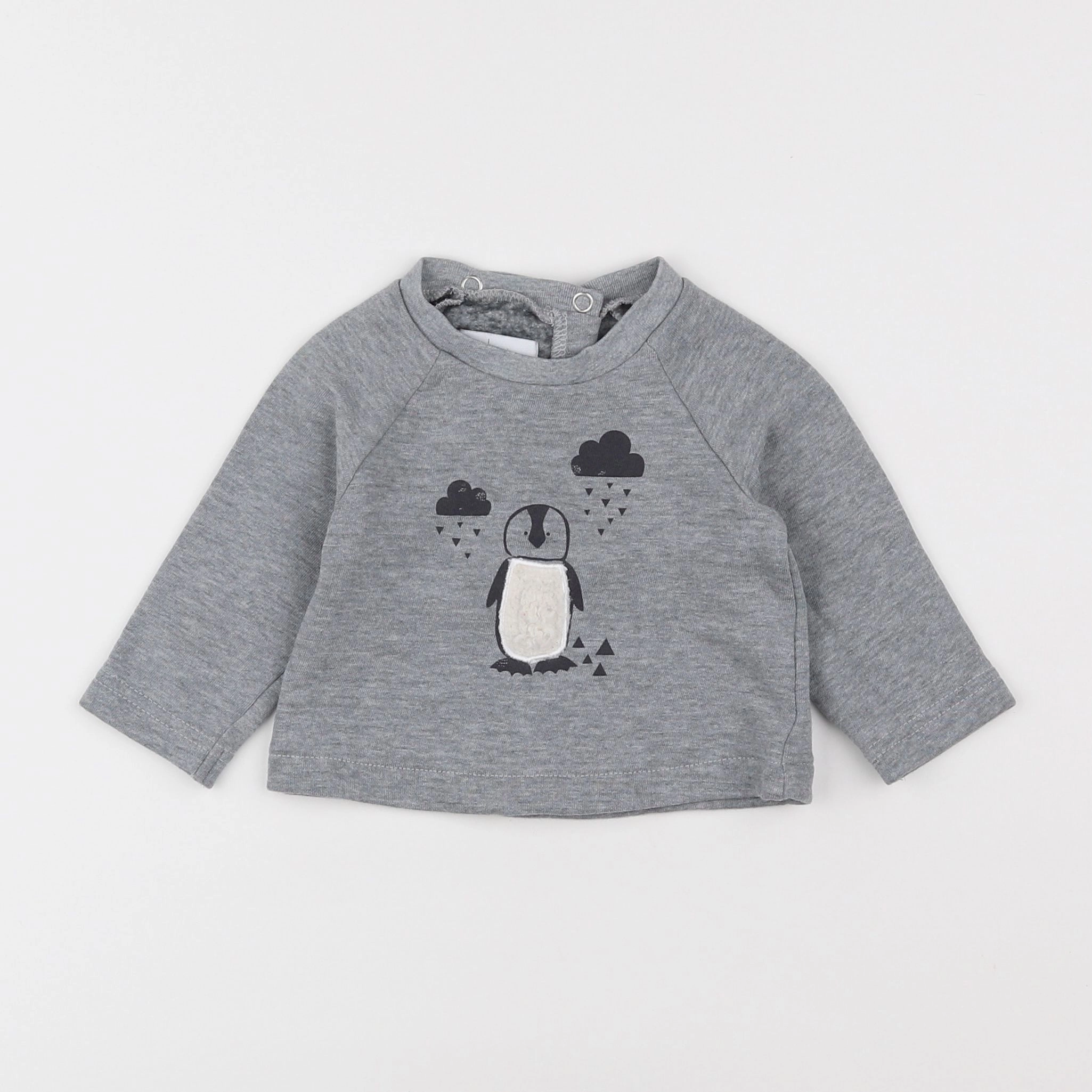 La Redoute - sweat gris - 3 mois