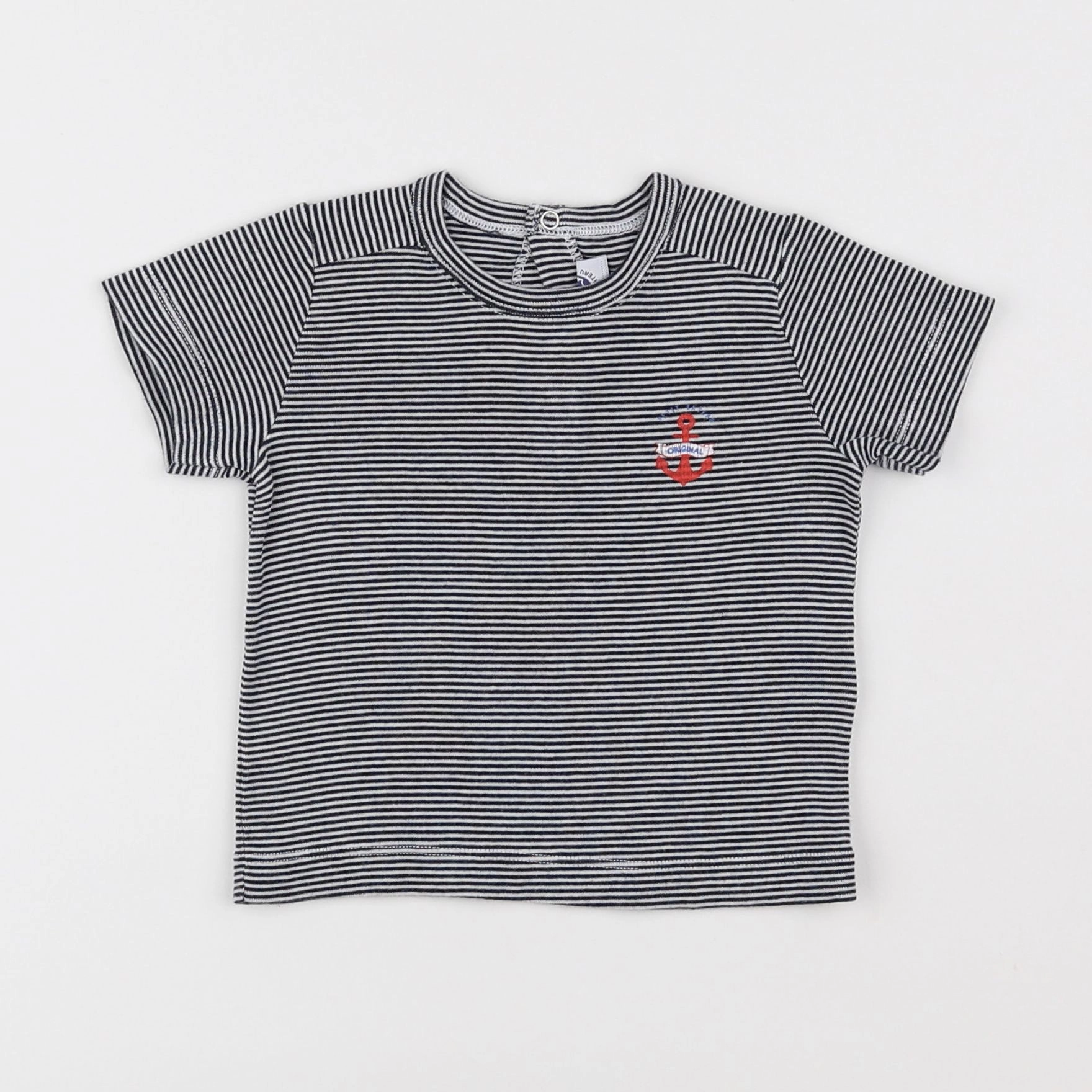 Petit Bateau - tee-shirt bleu - 12 mois