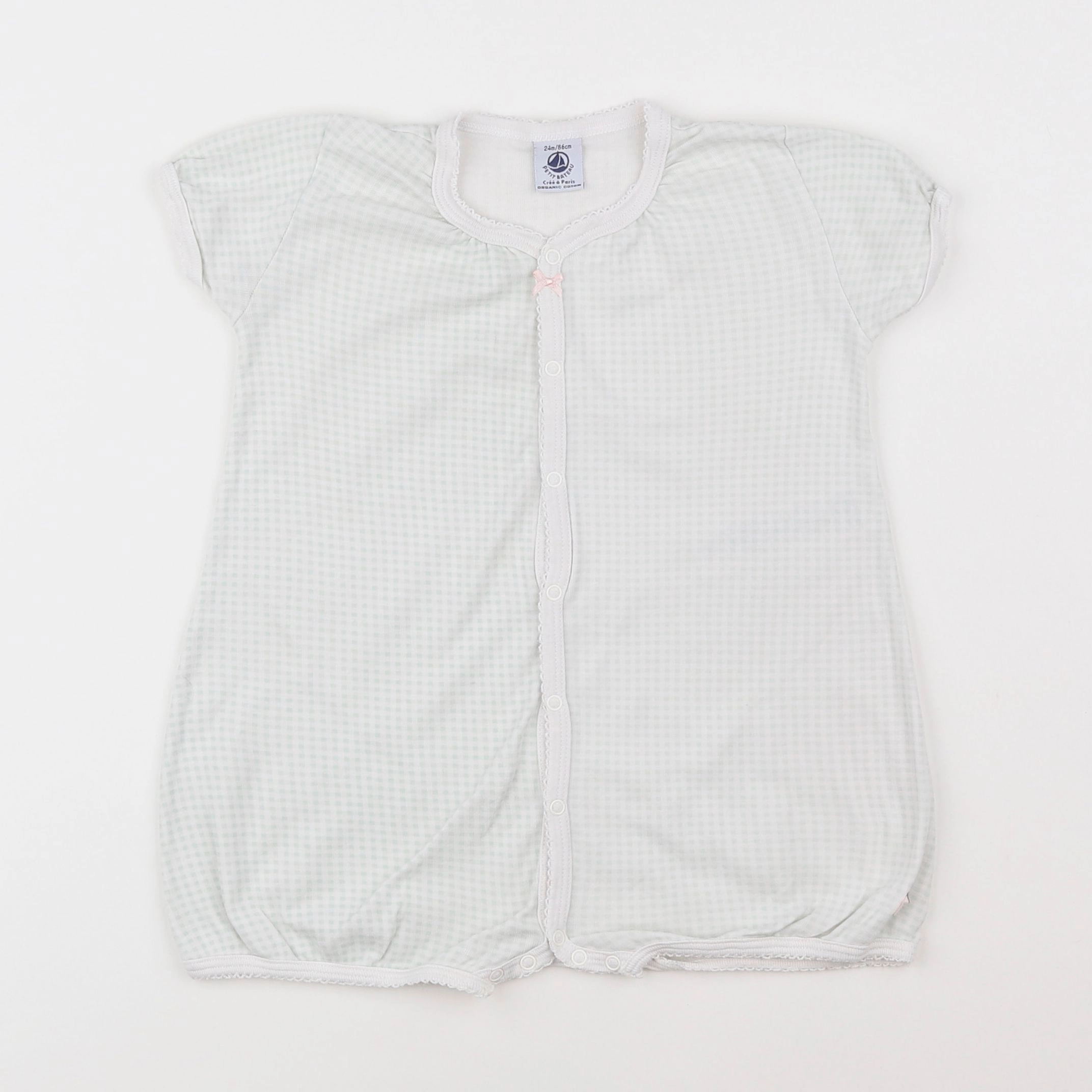 Petit Bateau - pyjama coton vert - 2 ans