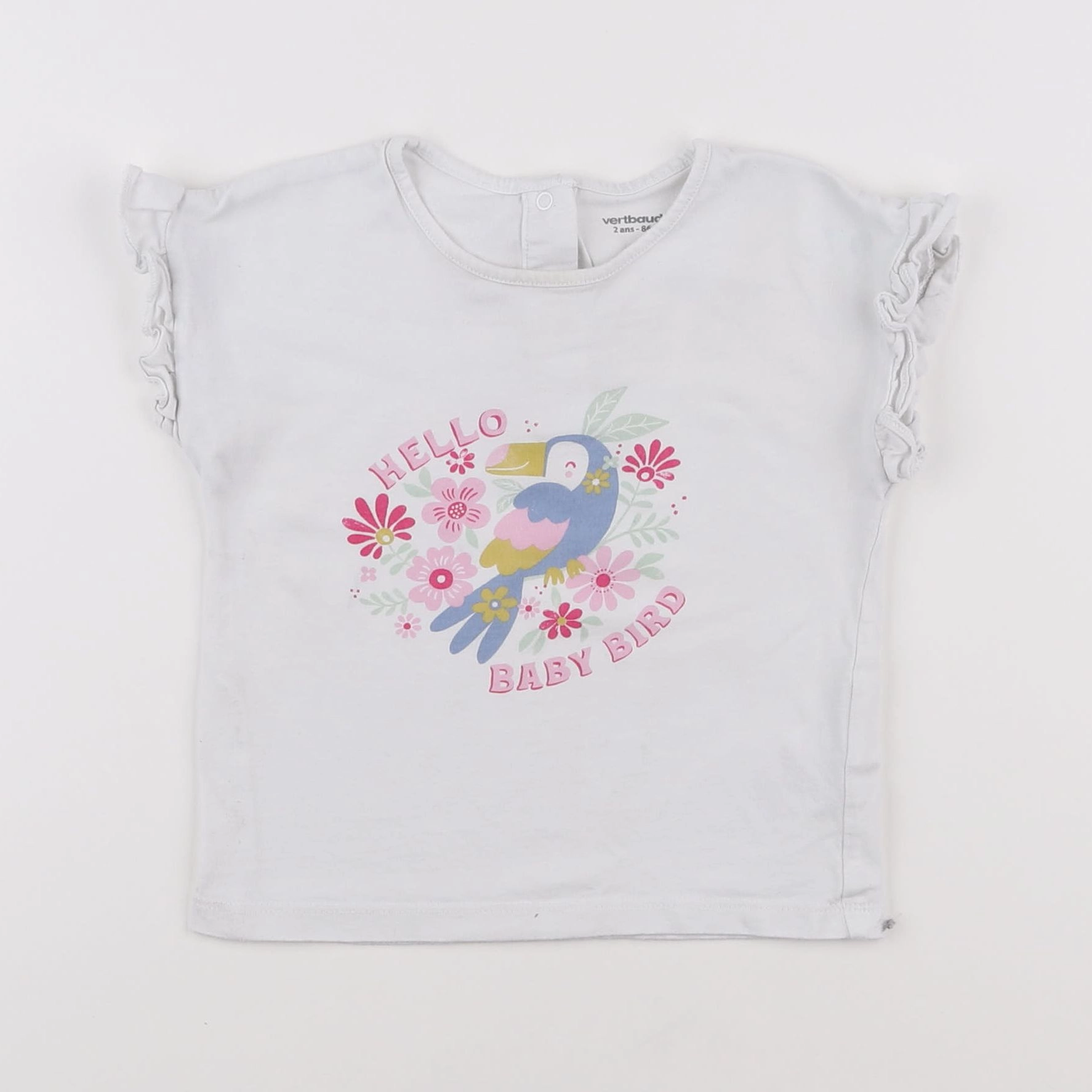 Vertbaudet - tee-shirt blanc - 2 ans