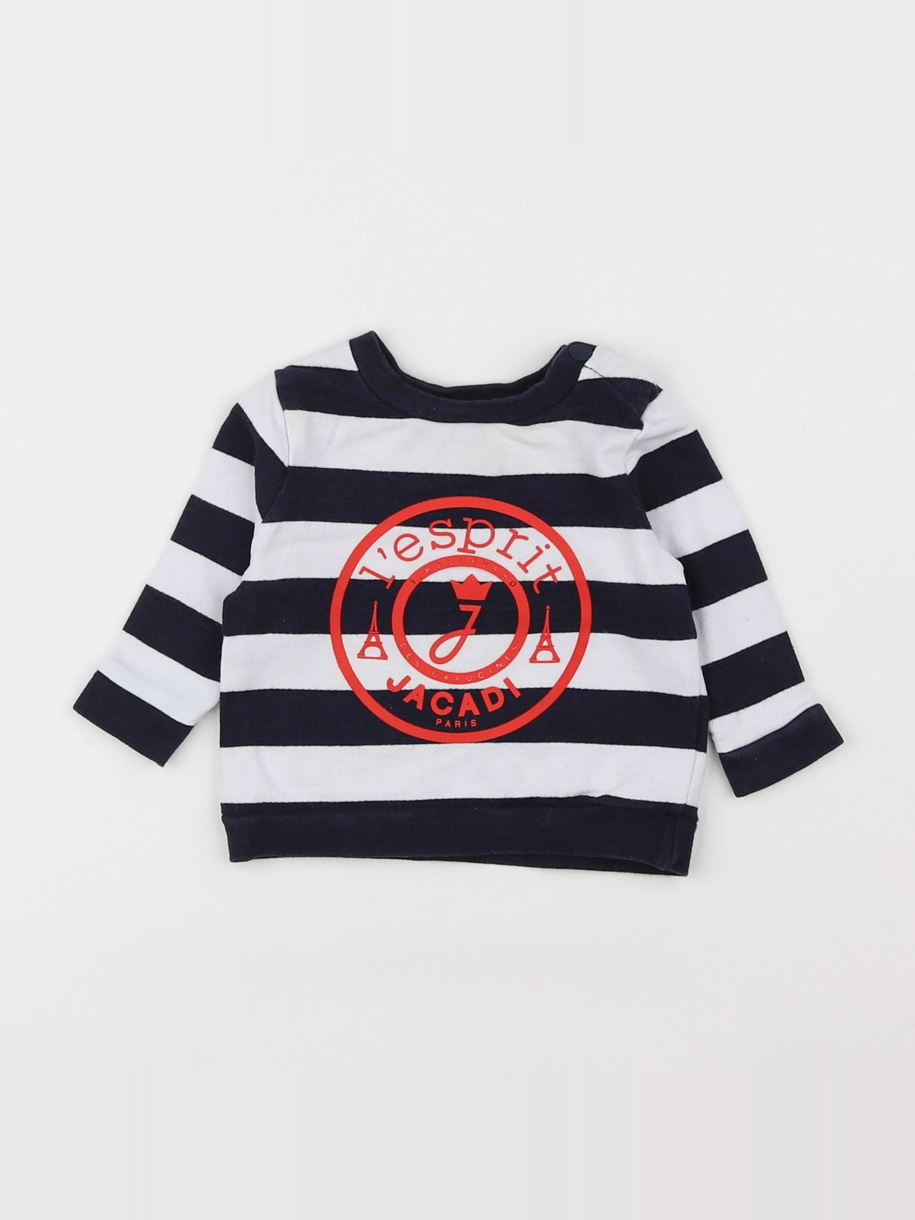Jacadi - tee-shirt blanc, bleu - 6 mois
