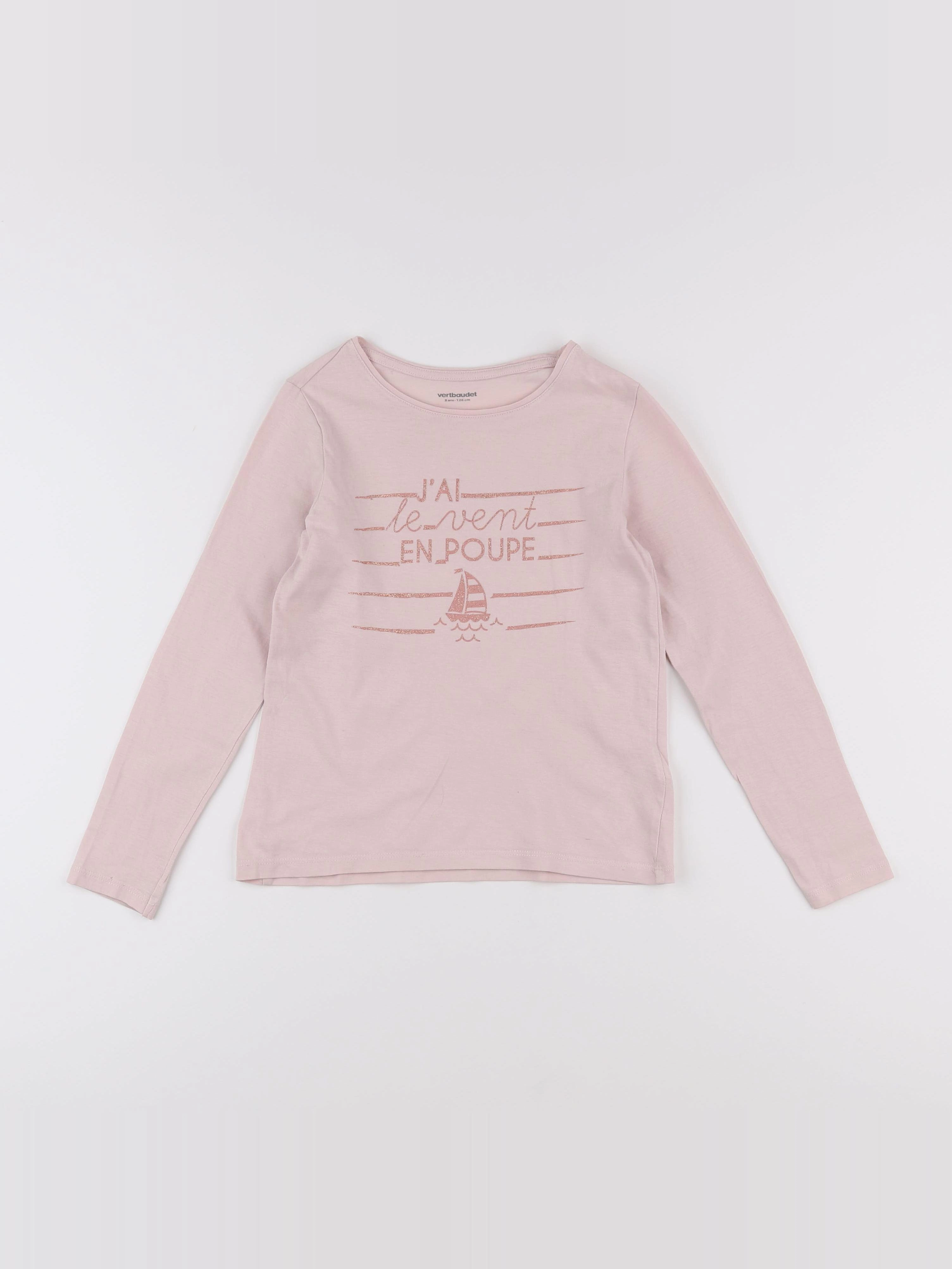 Vertbaudet - tee-shirt rose - 8 ans
