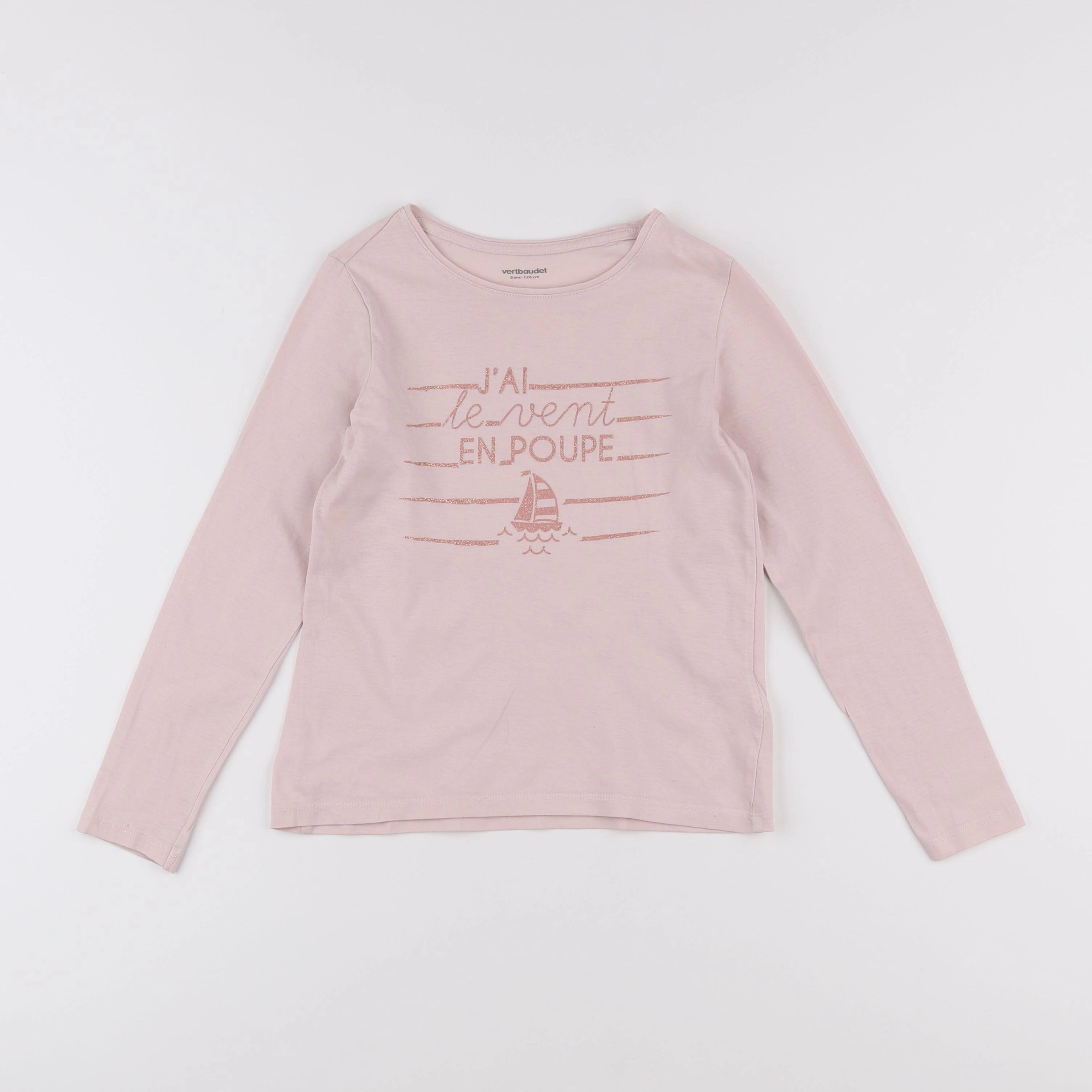 Vertbaudet - tee-shirt rose - 8 ans