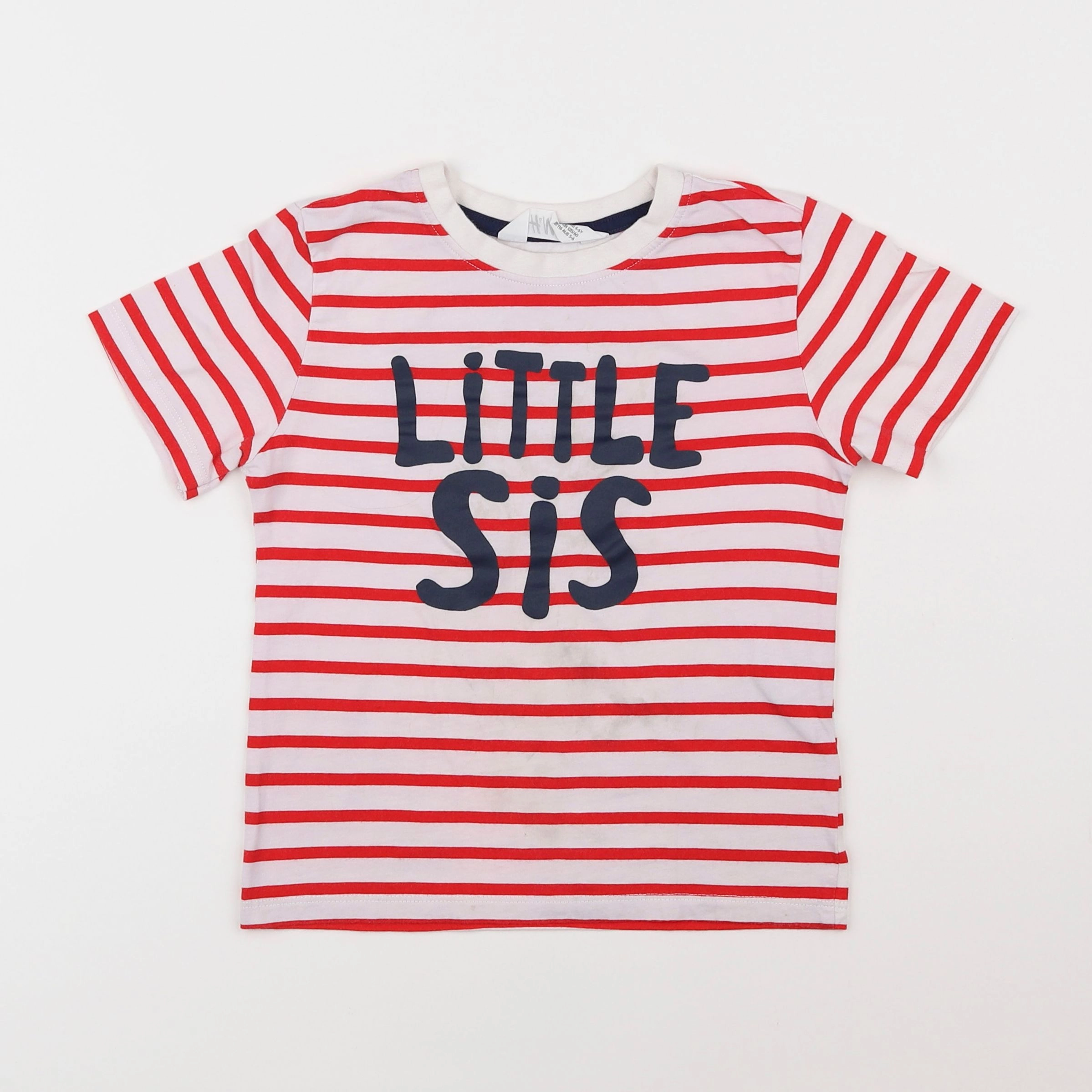 H&M - tee-shirt blanc, rouge - 4/6 ans