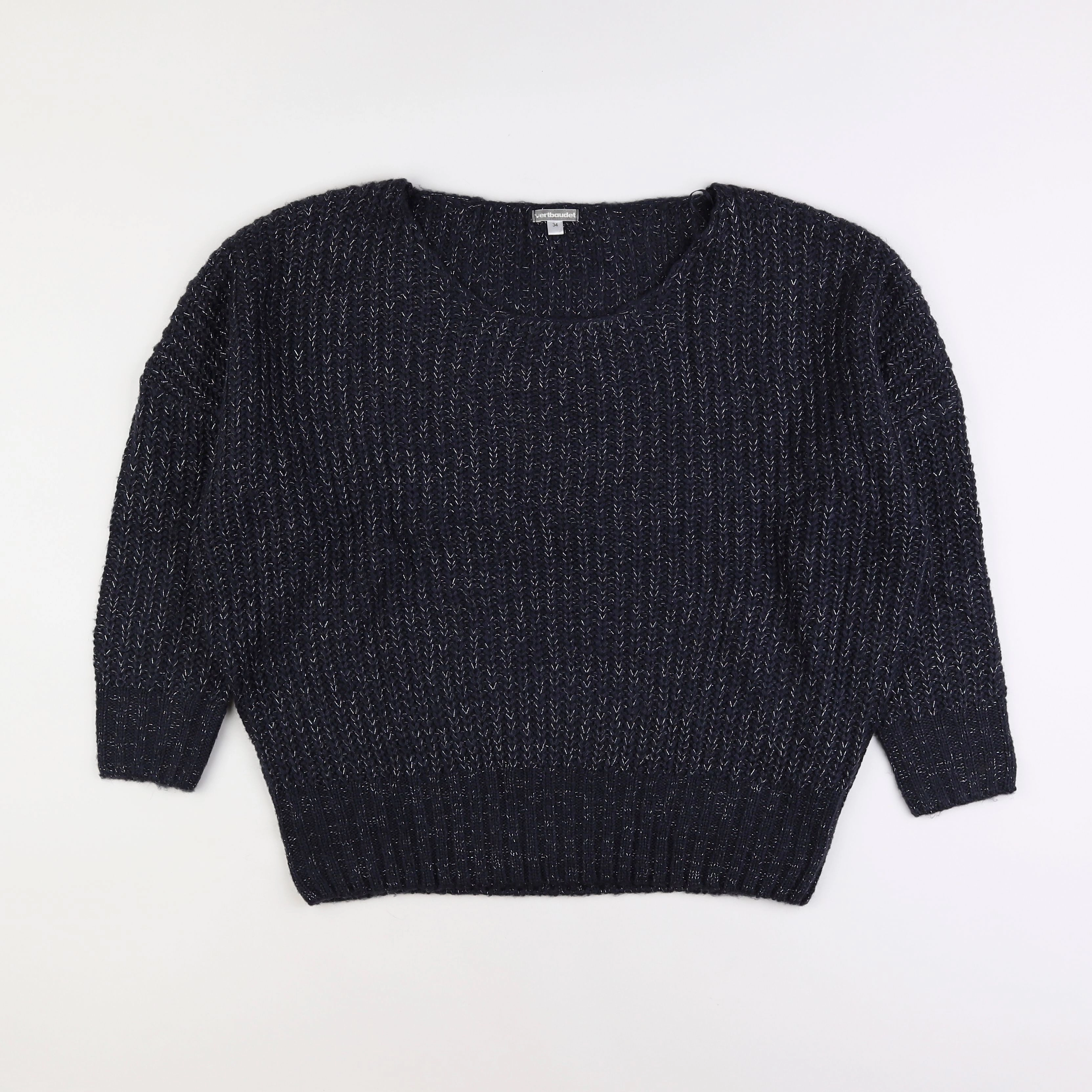 Vertbaudet - pull grossesse bleu, argent - 34