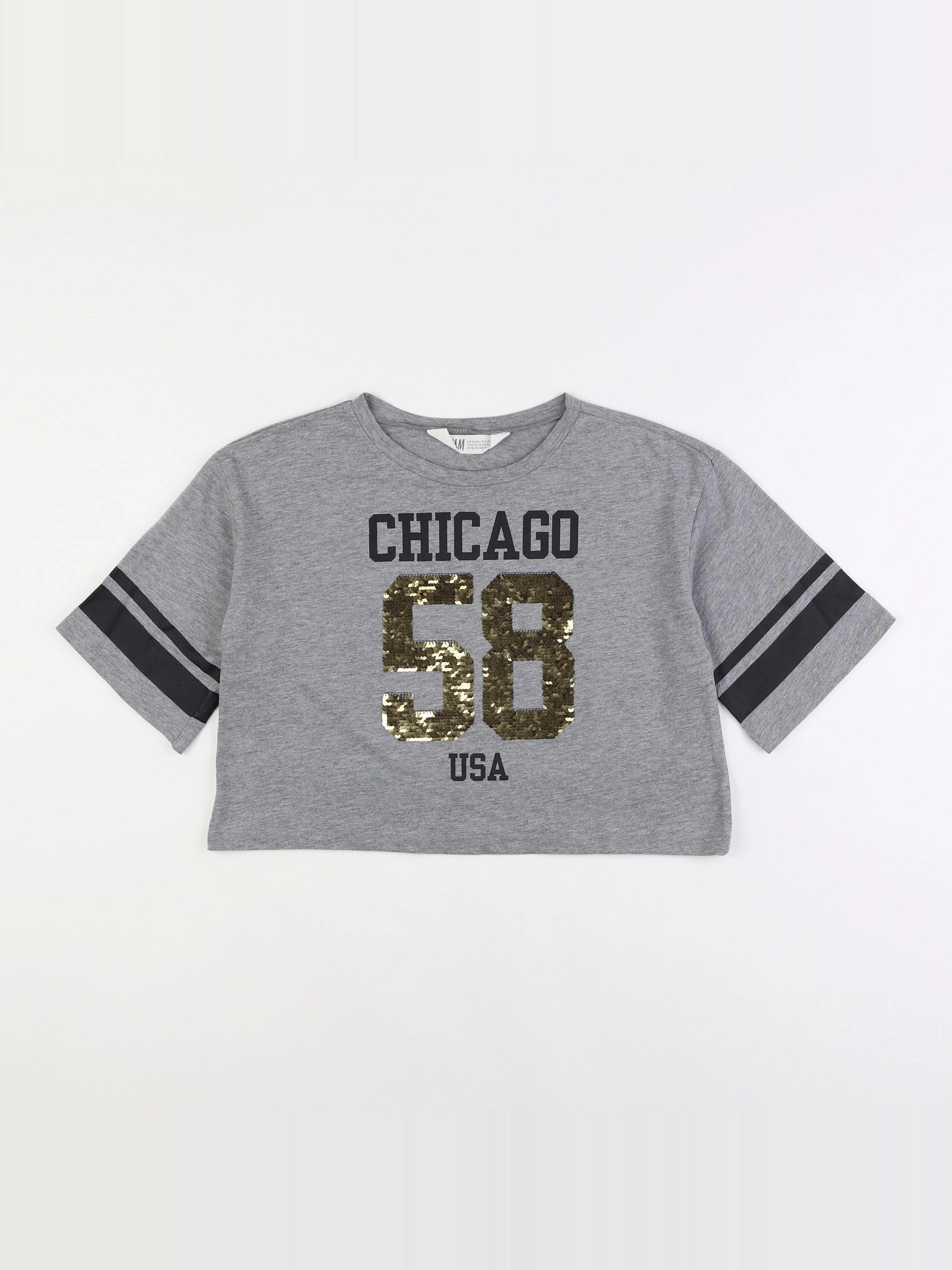 H&M - tee-shirt gris - 10/12 ans