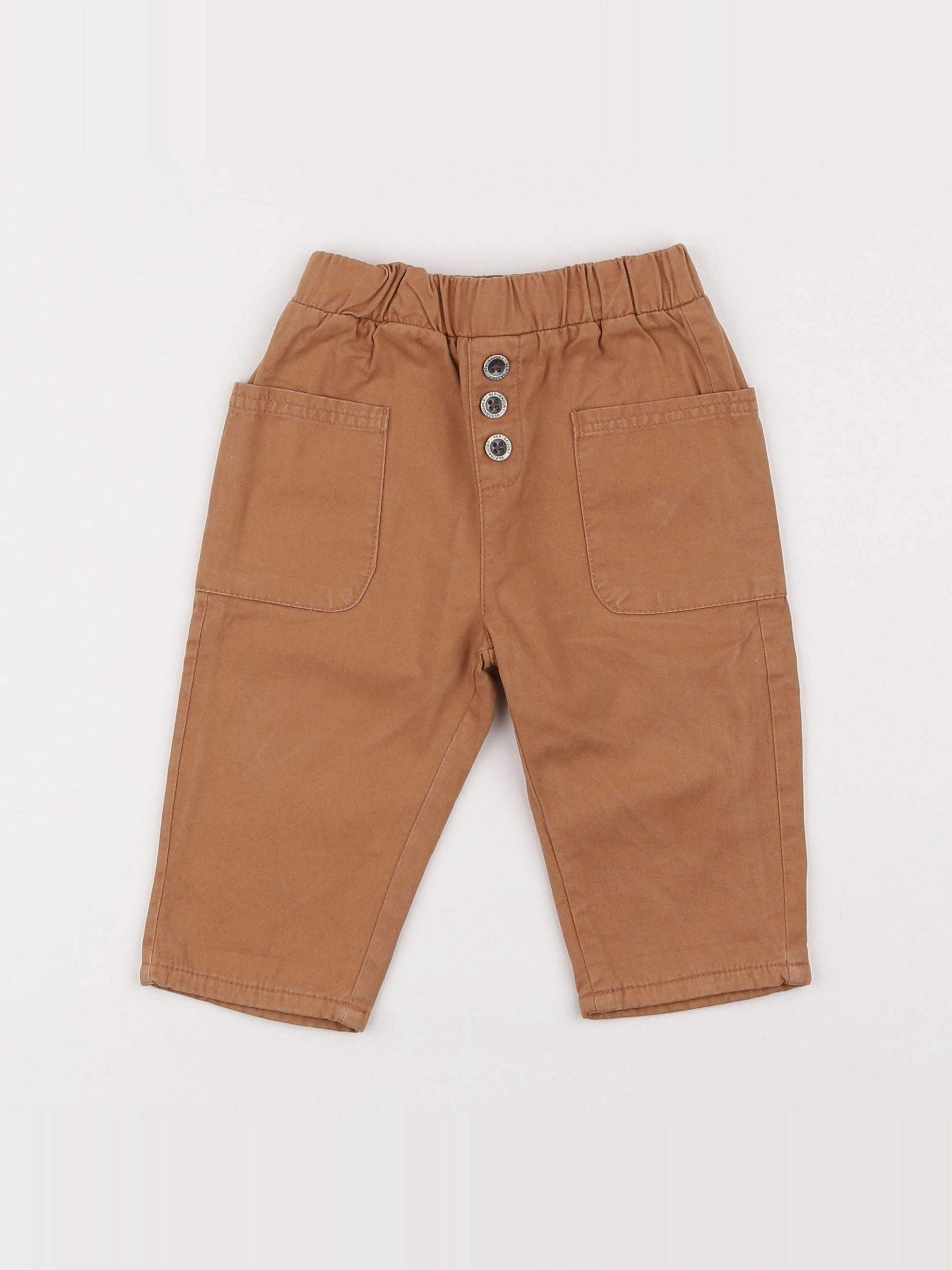 Vertbaudet - pantalon marron - 12 mois