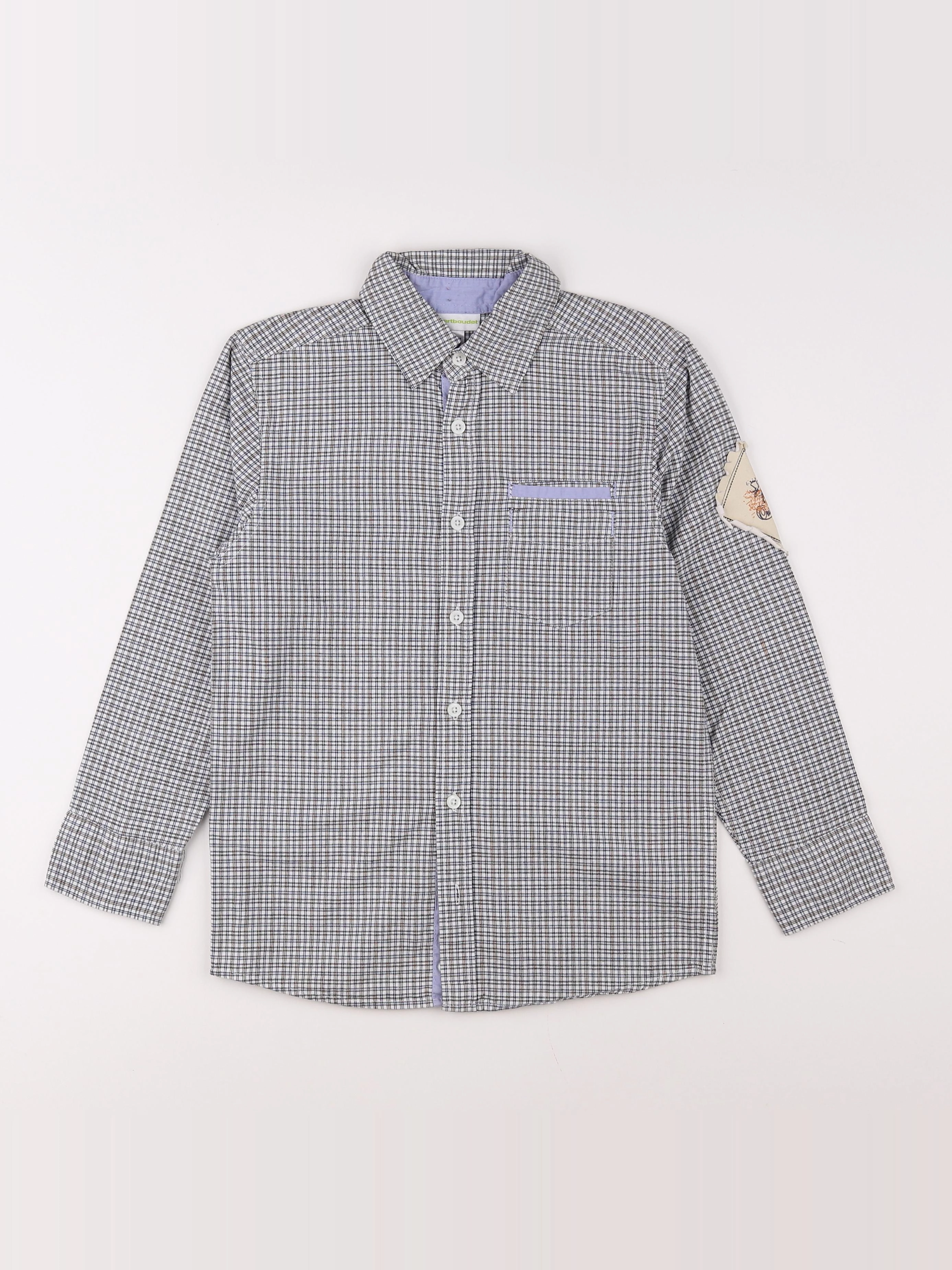 Vertbaudet - chemise gris - 8 ans