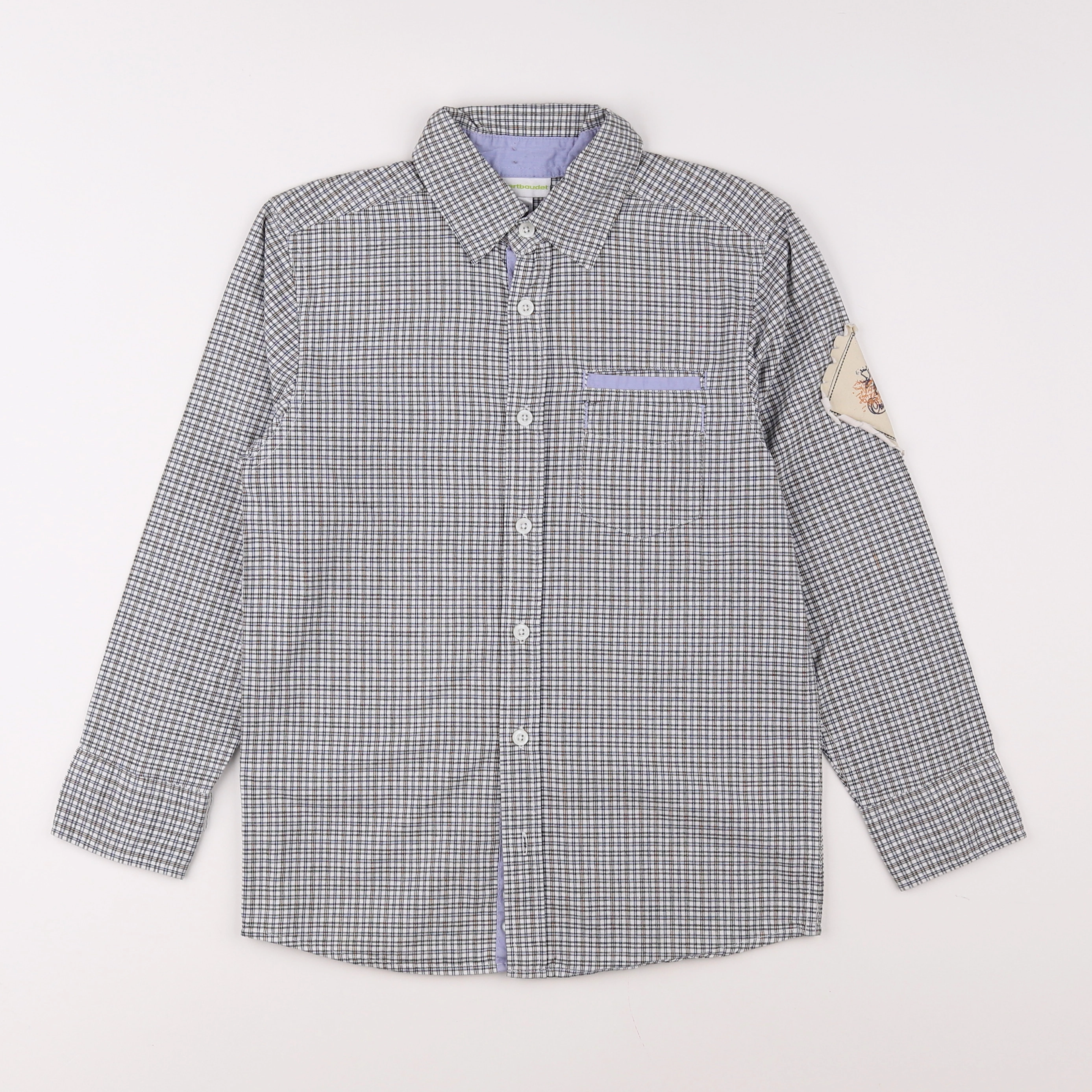 Vertbaudet - chemise gris - 8 ans
