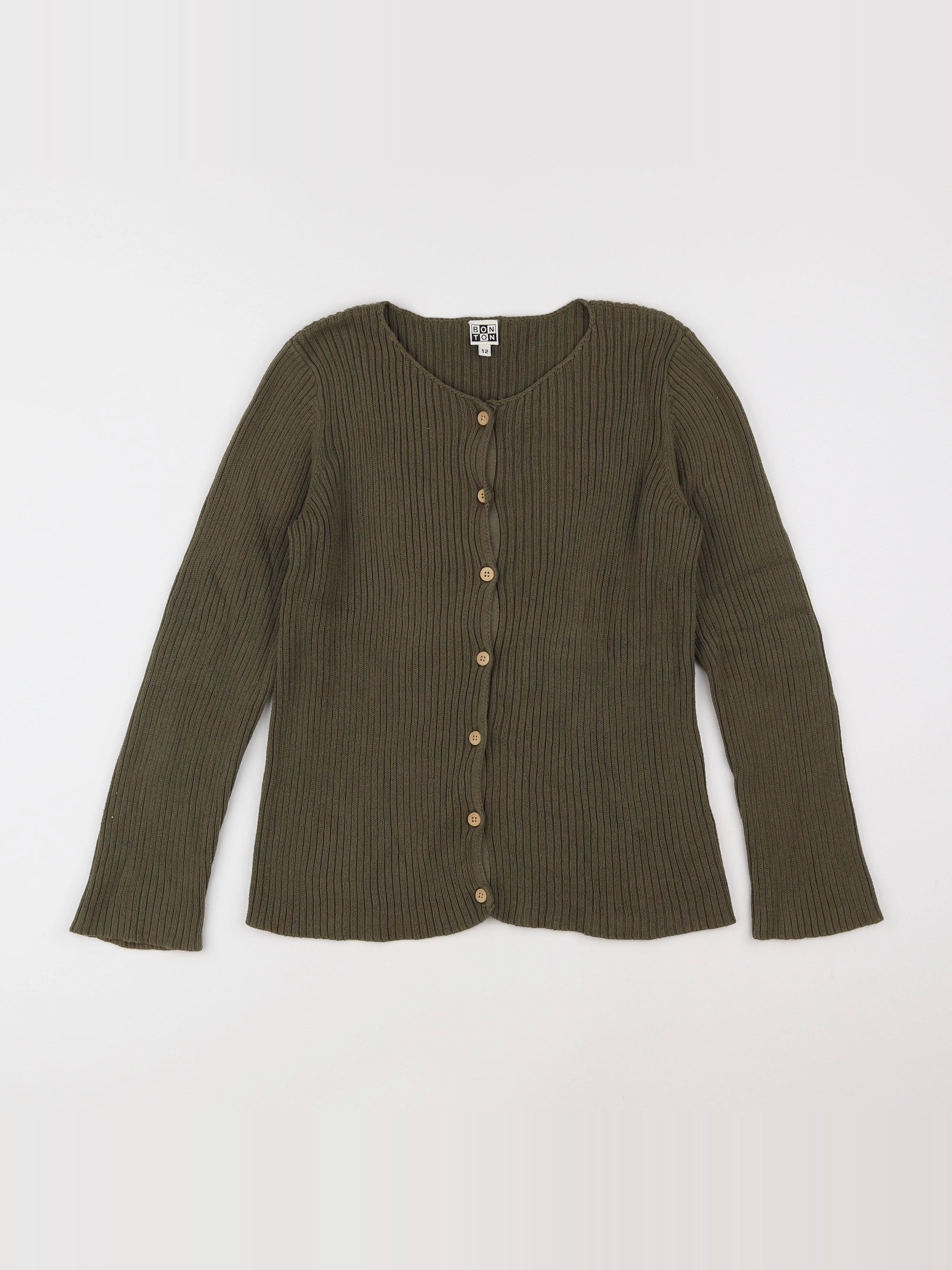 Bonton - gilet vert - 12 ans