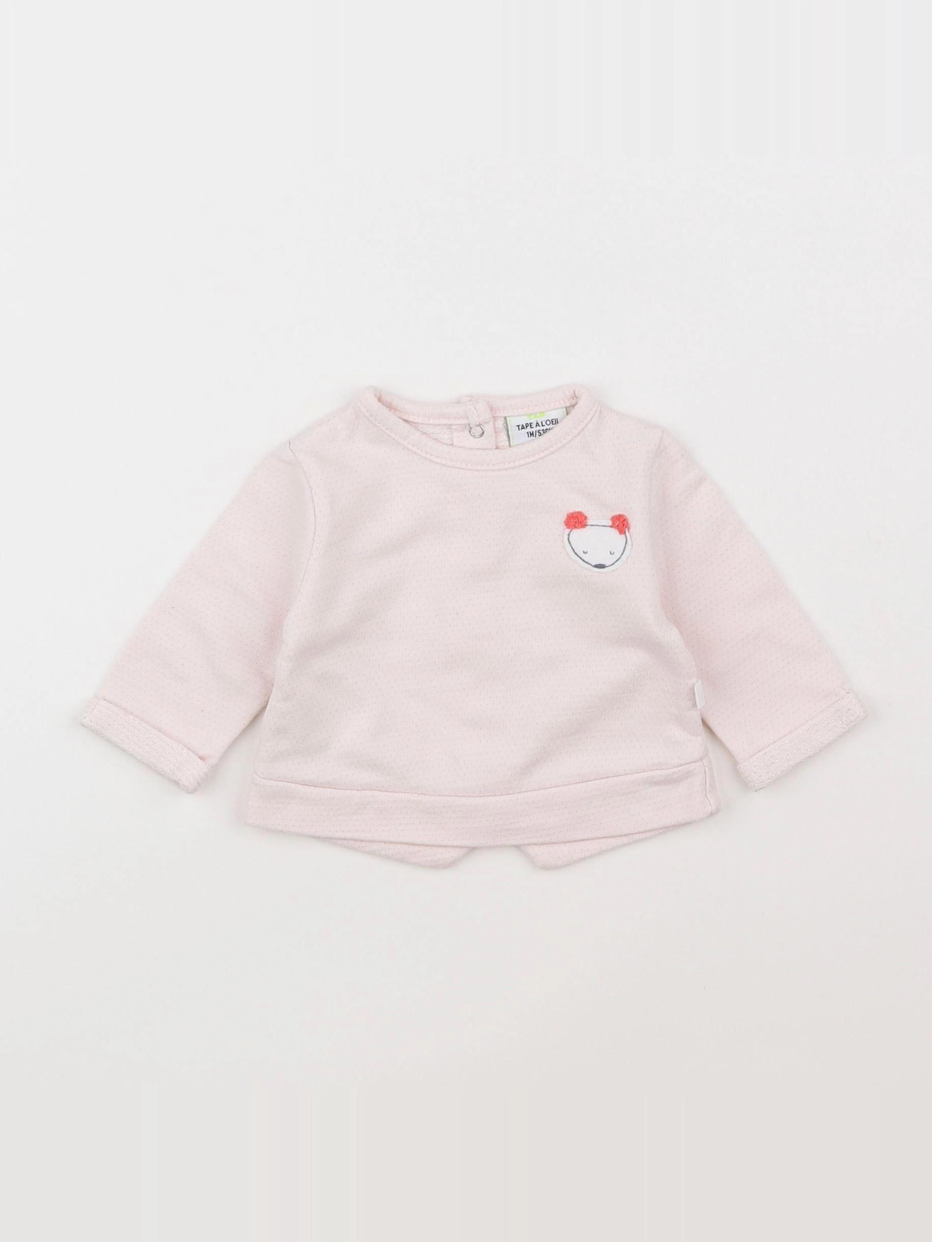 Tape à l'oeil - sweat rose - 1 mois