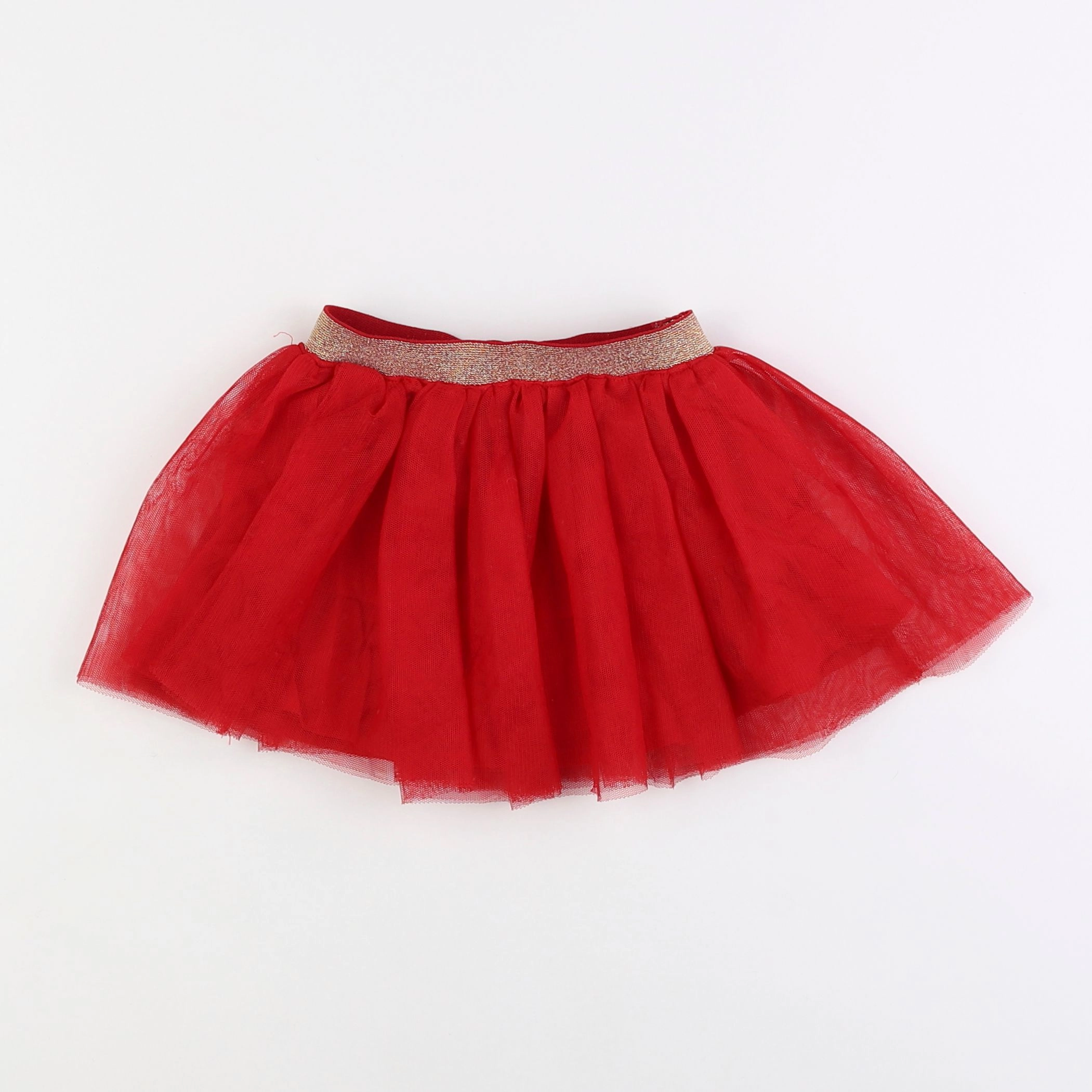 Vertbaudet - jupe rouge - 2 ans