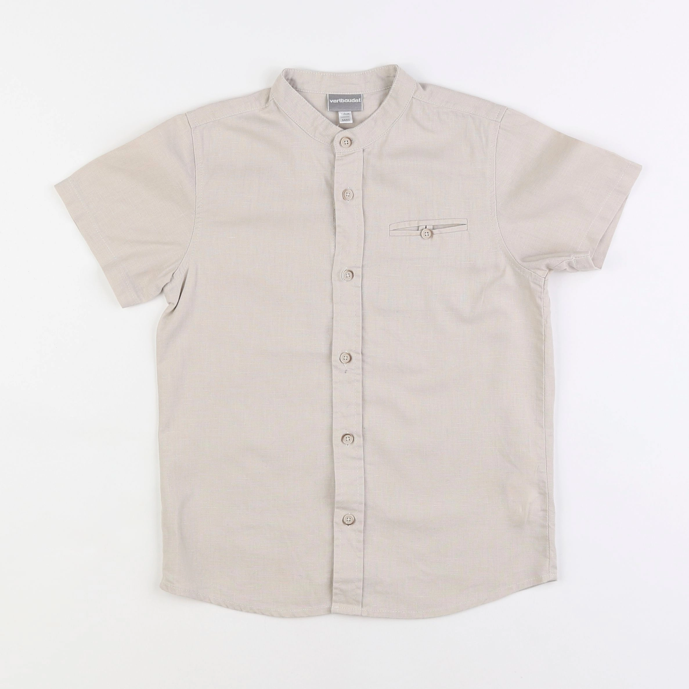 Vertbaudet - chemise beige - 8 ans