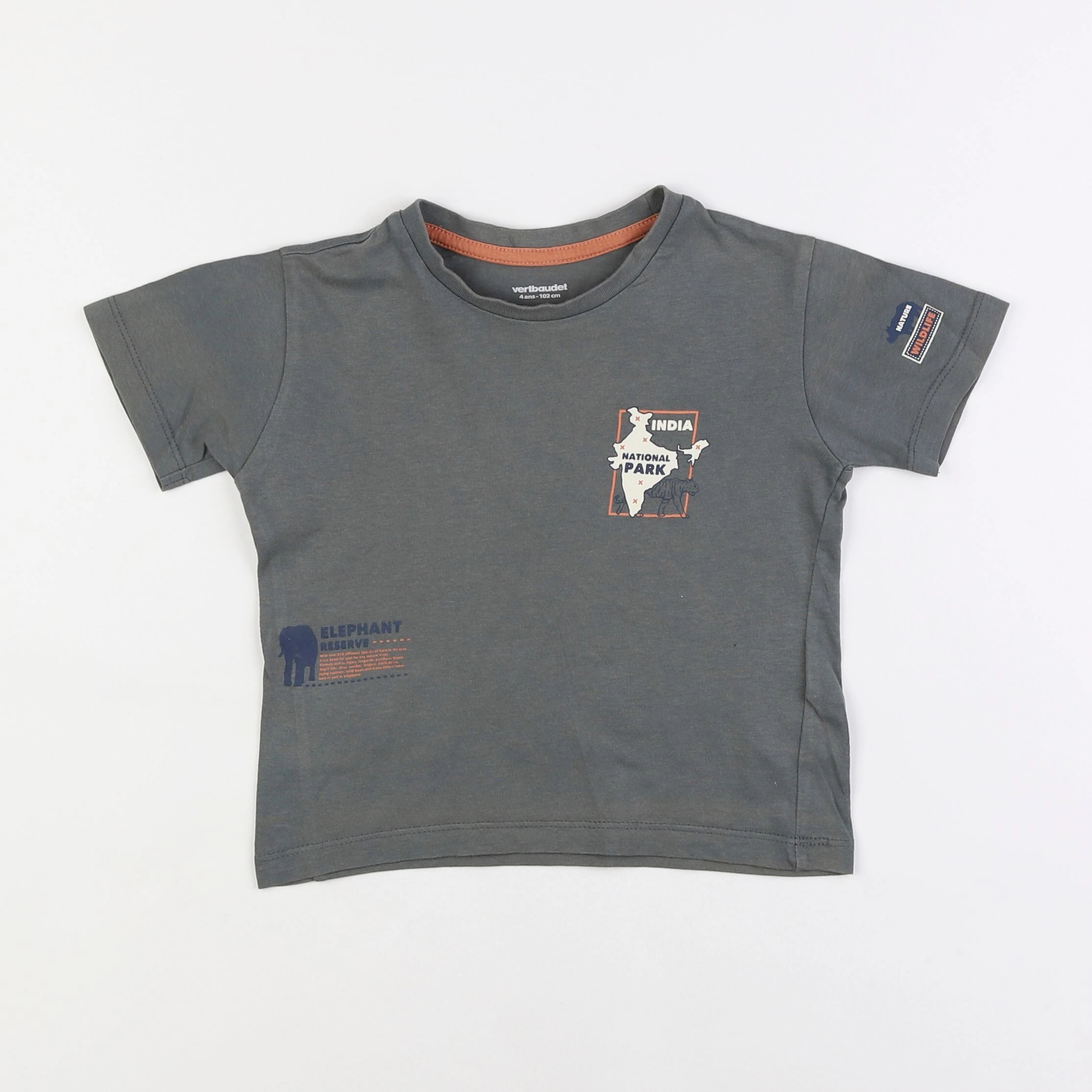 Vertbaudet - tee-shirt gris - 4 ans