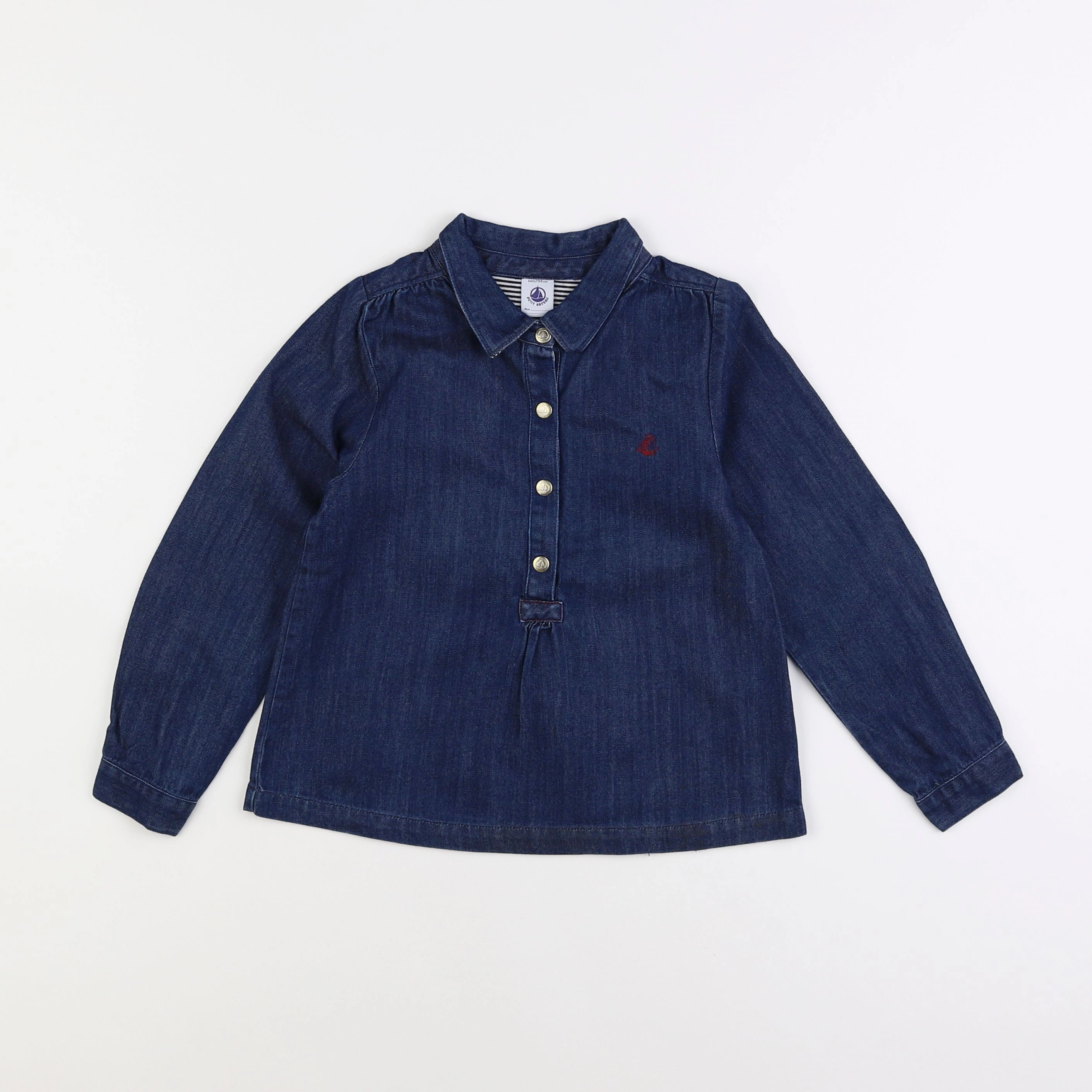 Petit Bateau - blouse bleu - 6 ans