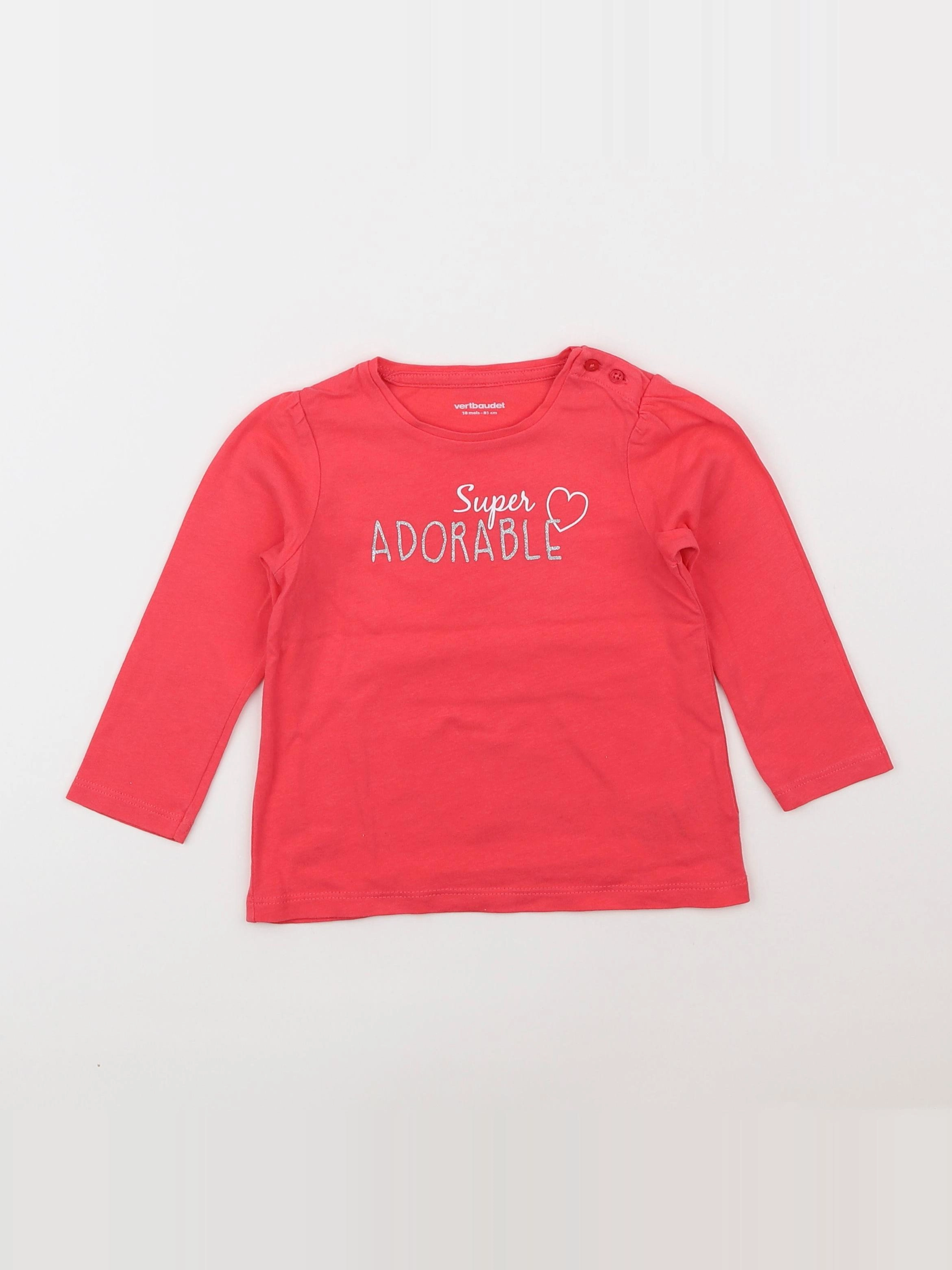 Vertbaudet - tee-shirt rose - 18 mois
