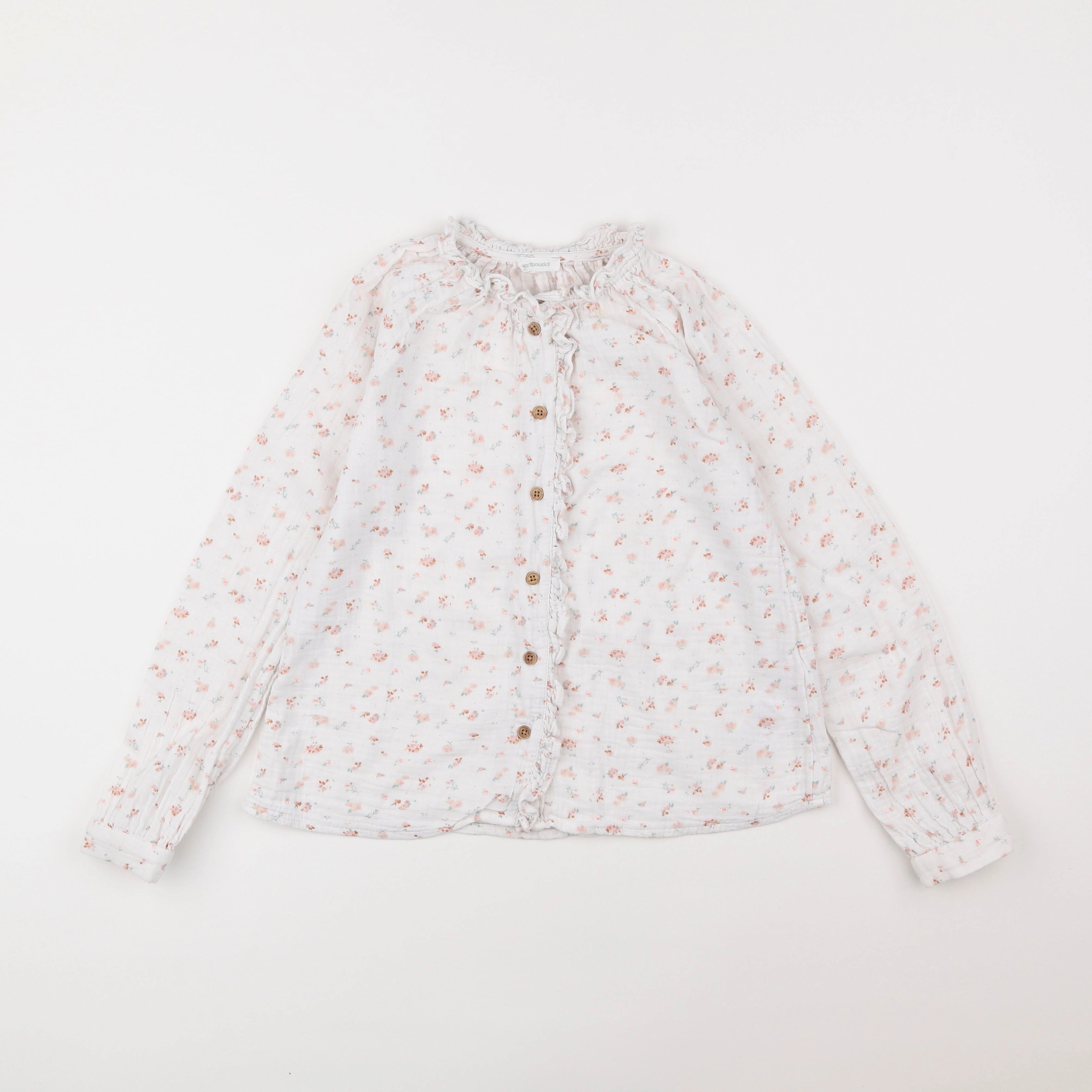 Vertbaudet - blouse blanc, rose - 9 ans