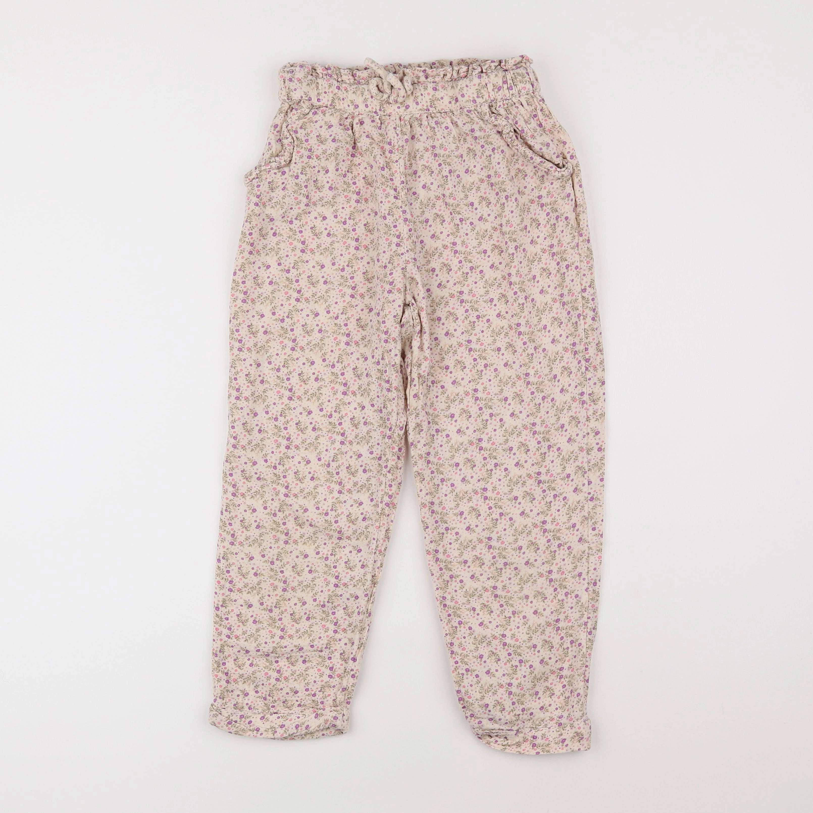 Vertbaudet - pantalon beige, rose - 9 ans