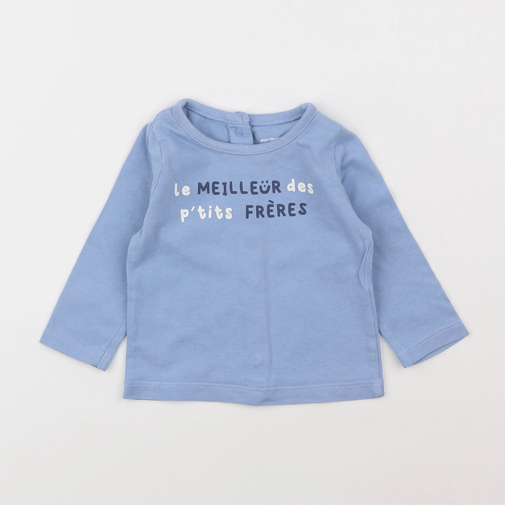 Vertbaudet - tee-shirt bleu - 3 mois
